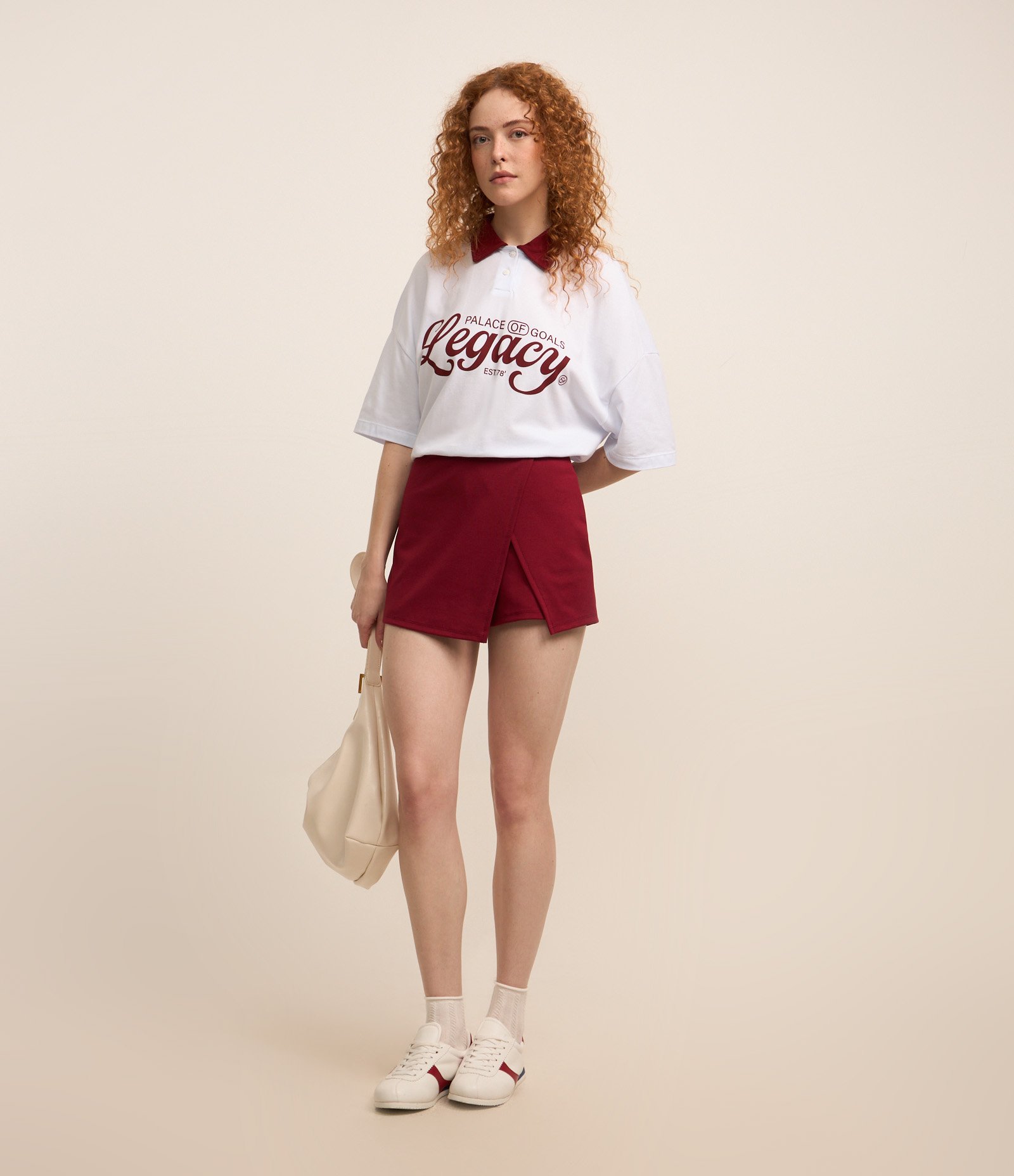 Short Saia em Ponto Roma com Frente Transpassada Vermelho 1