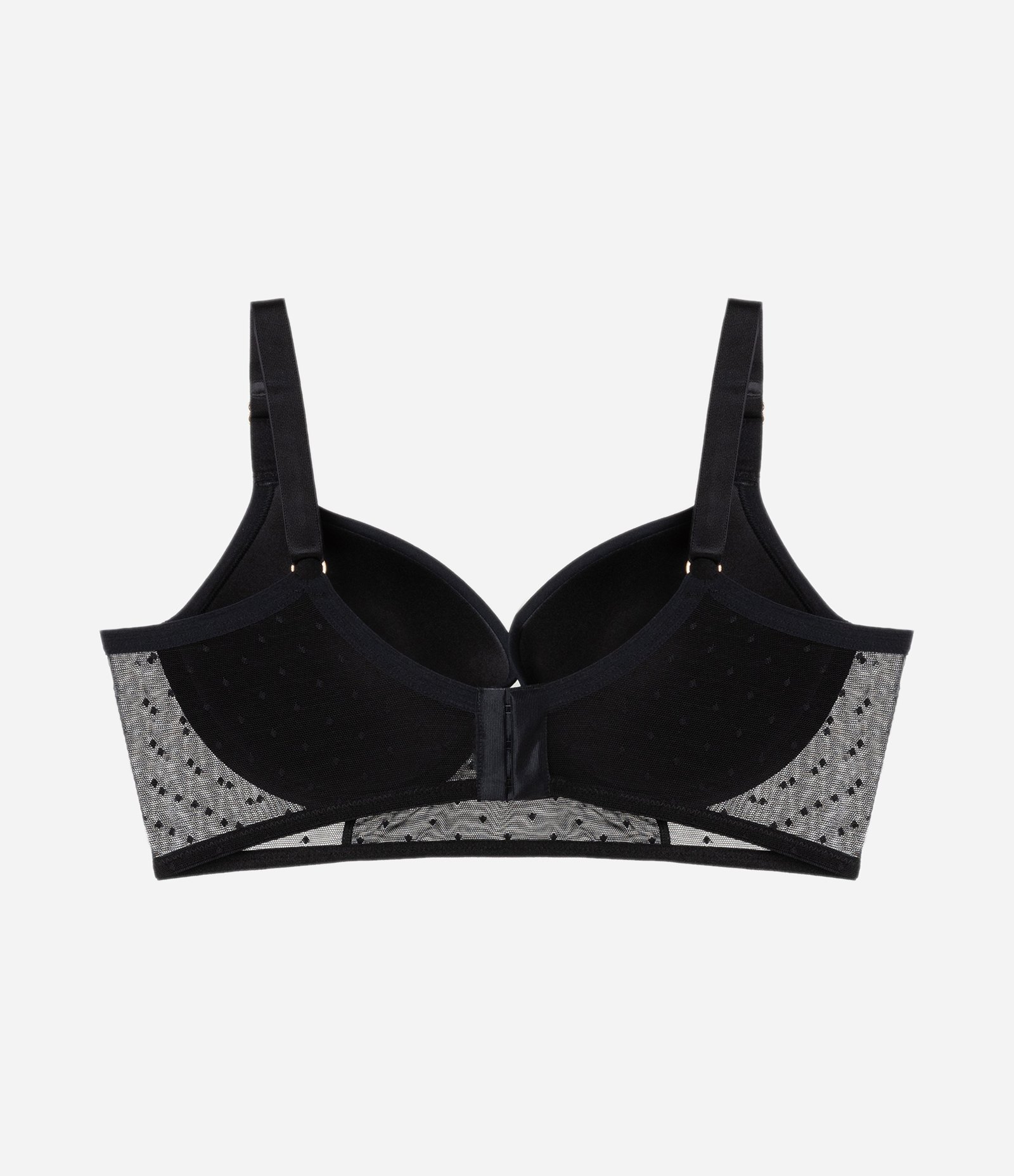 Sutiã com Aro Bojo Oco com Tule Poá Curve e Plus Size Preto 6