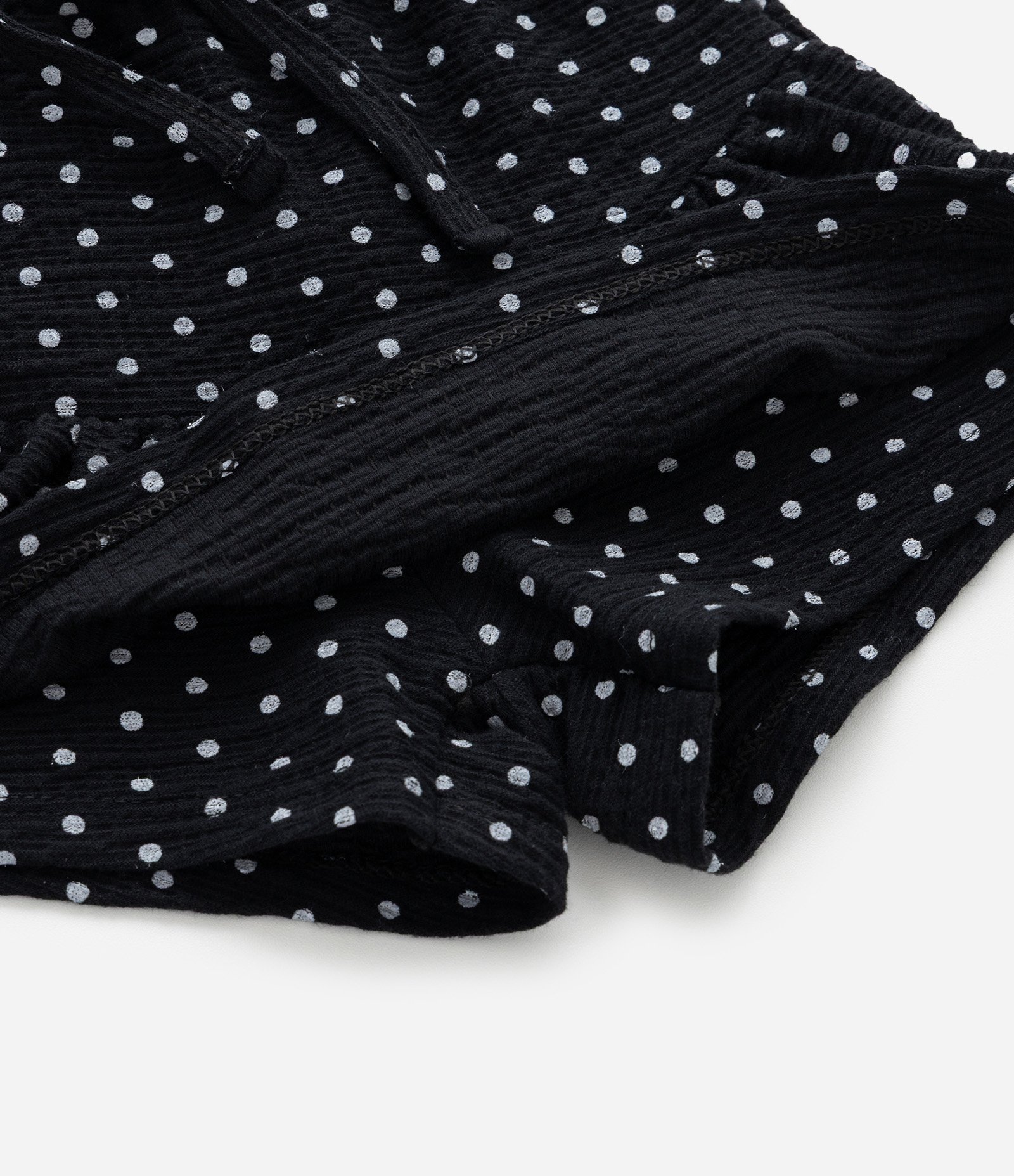 Conjunto Infantil com Babadinho e Estampa Poá e Flores - Tam 1 a 6 Anos Branco/Preto 7