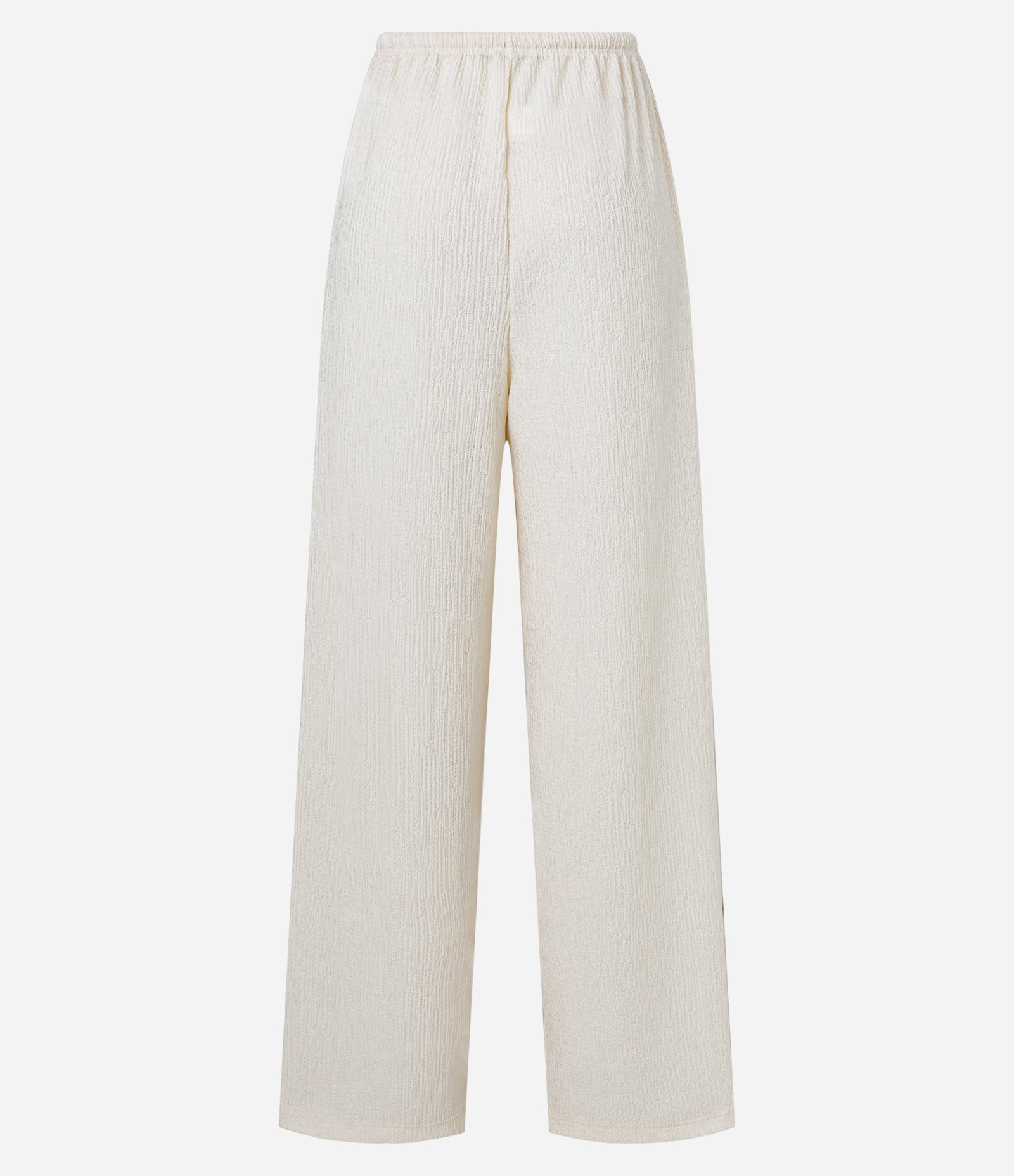 Calça Wide Leg com Textura e Elástico na Cintura Off White 8