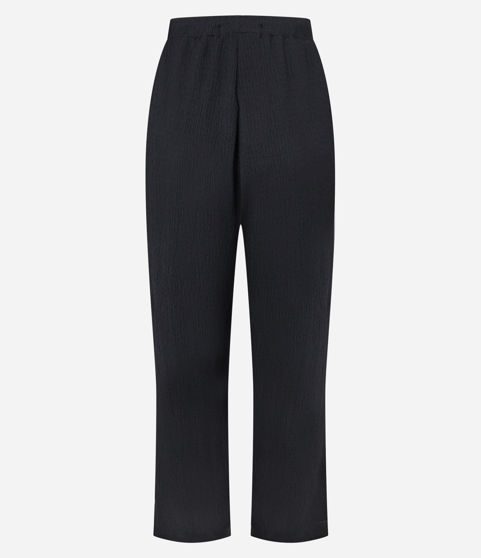 Calça Reta com Textura e Cós Elástico Preto 3