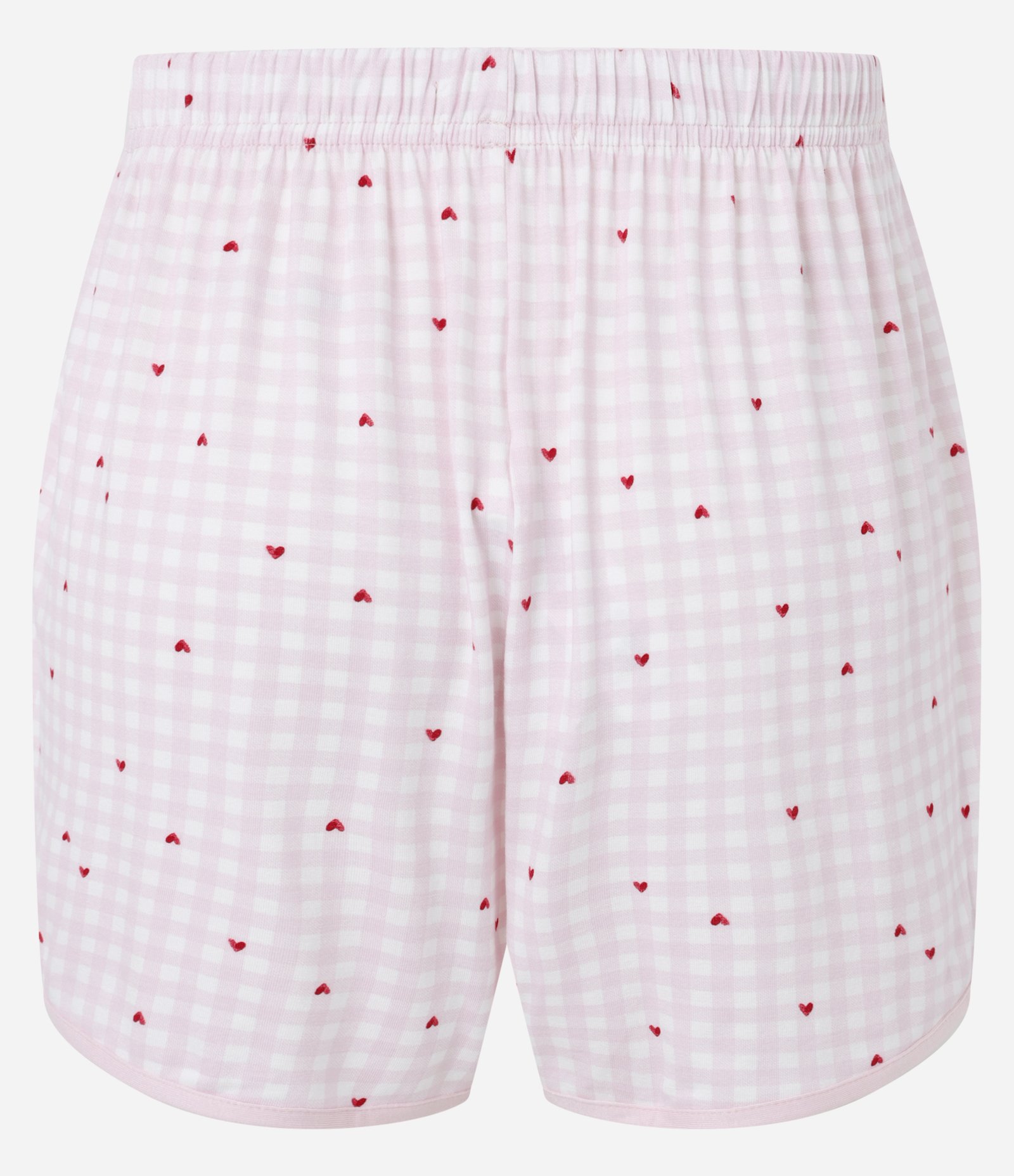 Short de Pijama Xadrez com Coração Rosa 6