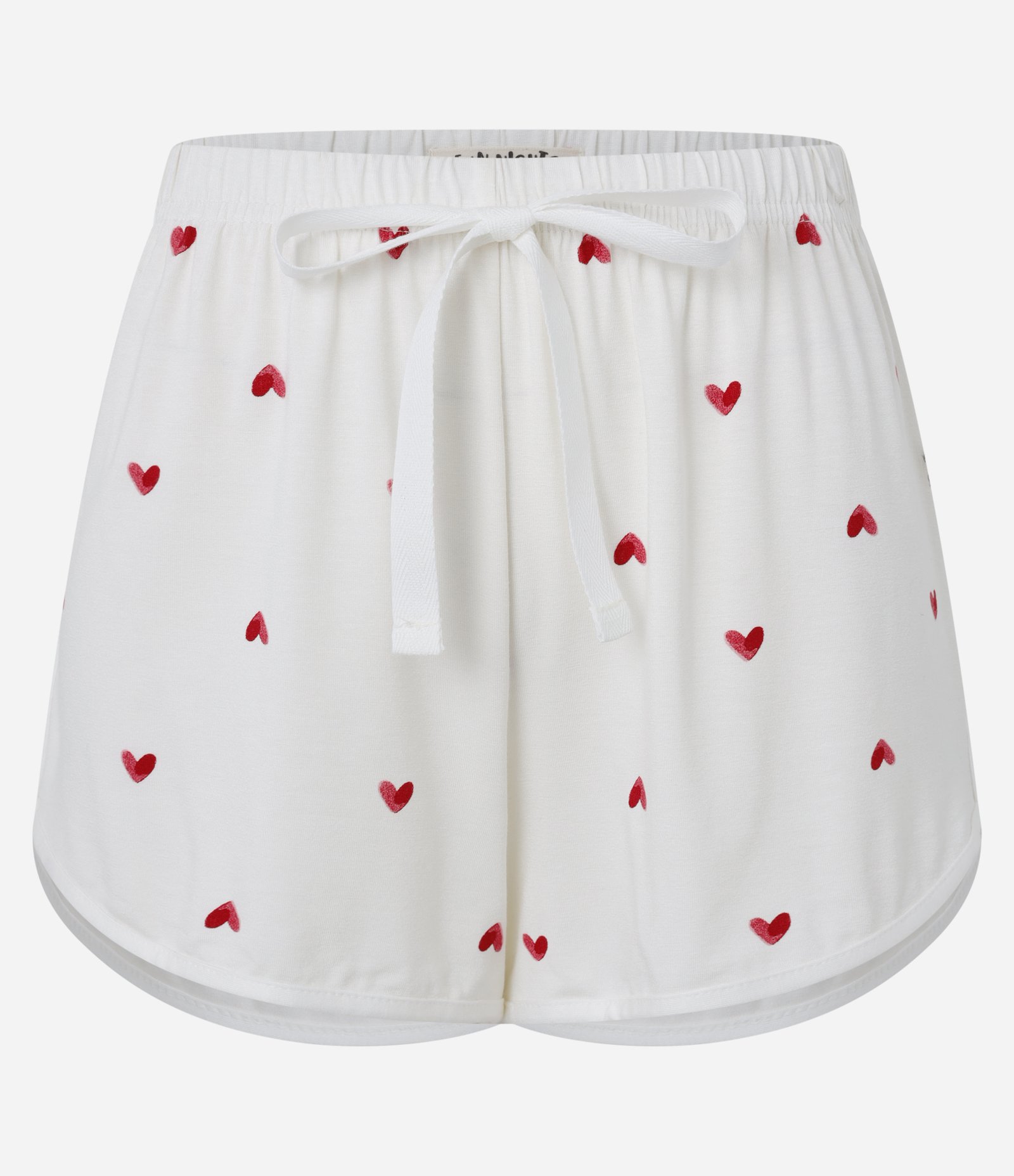 Short De Pijama em Viscose Com Estampa de Coração Branco 5