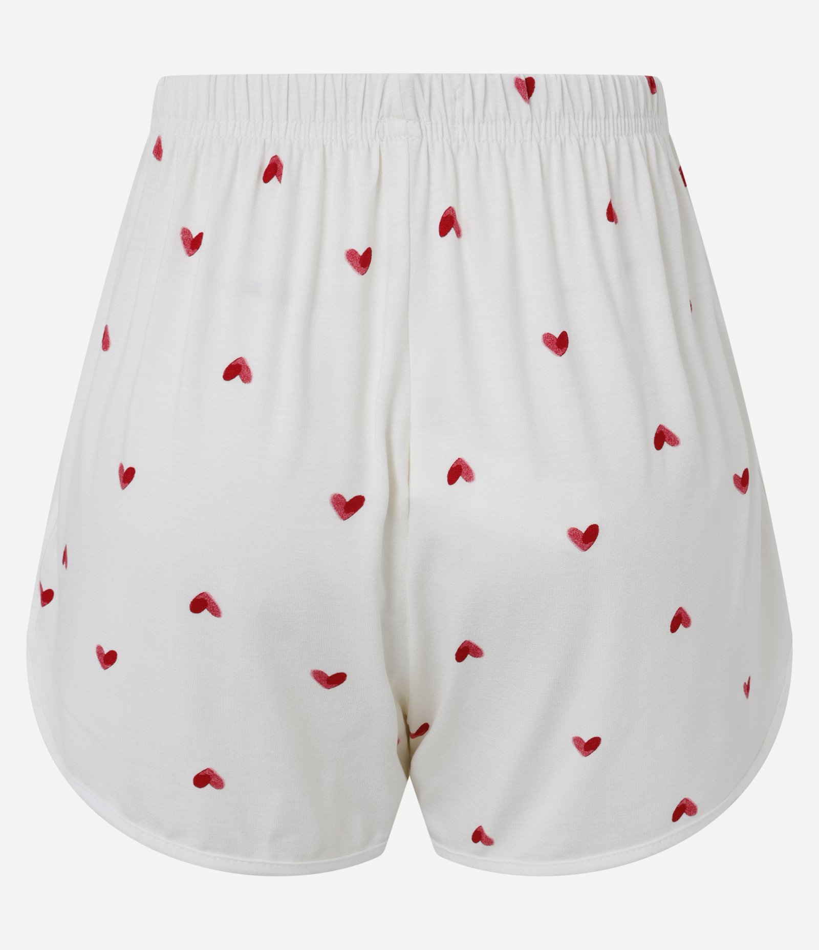 Short De Pijama em Viscose Com Estampa de Coração Branco 6