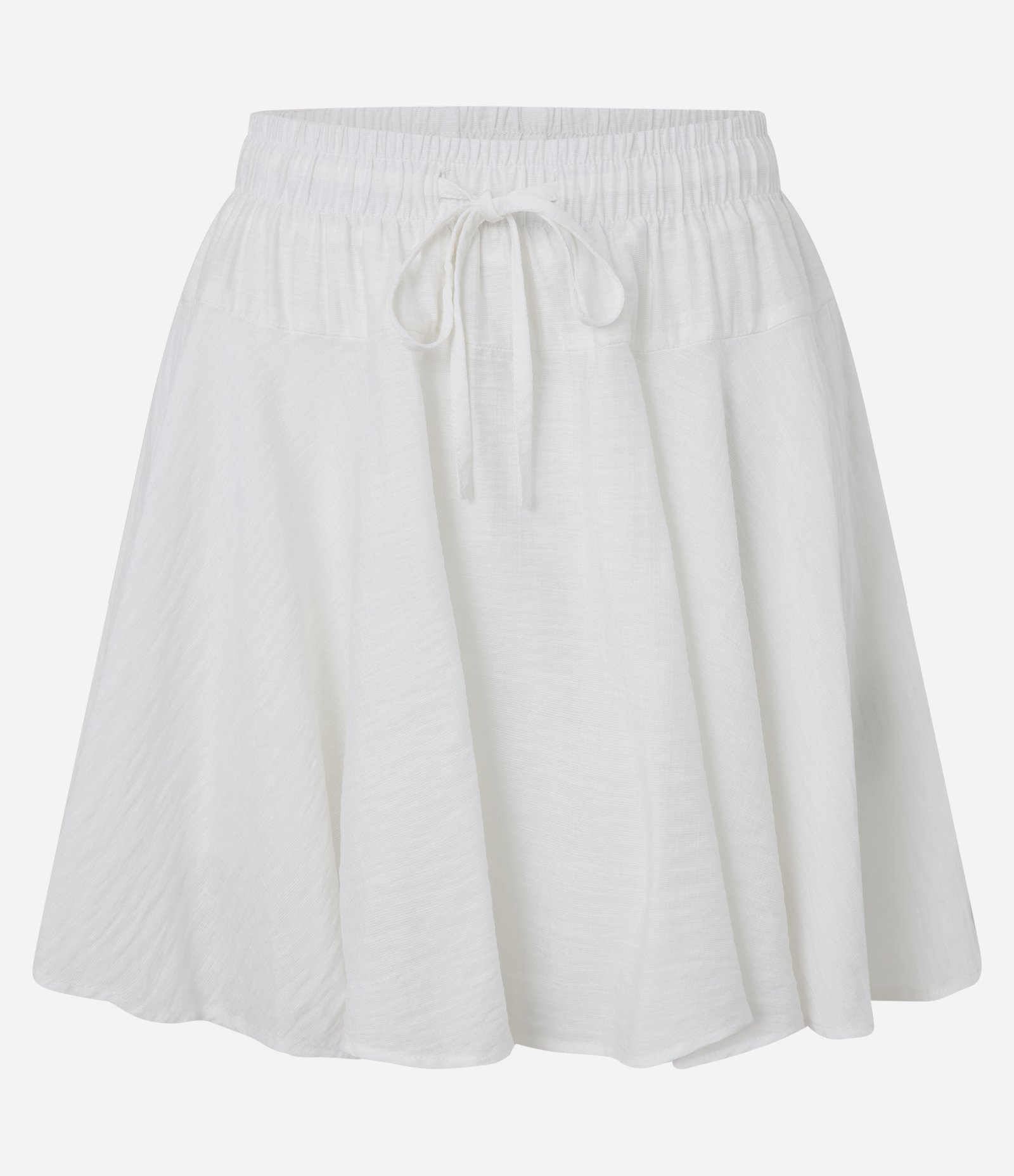 Short Saia Maquinetado em Viscose com Amarração Branco 5