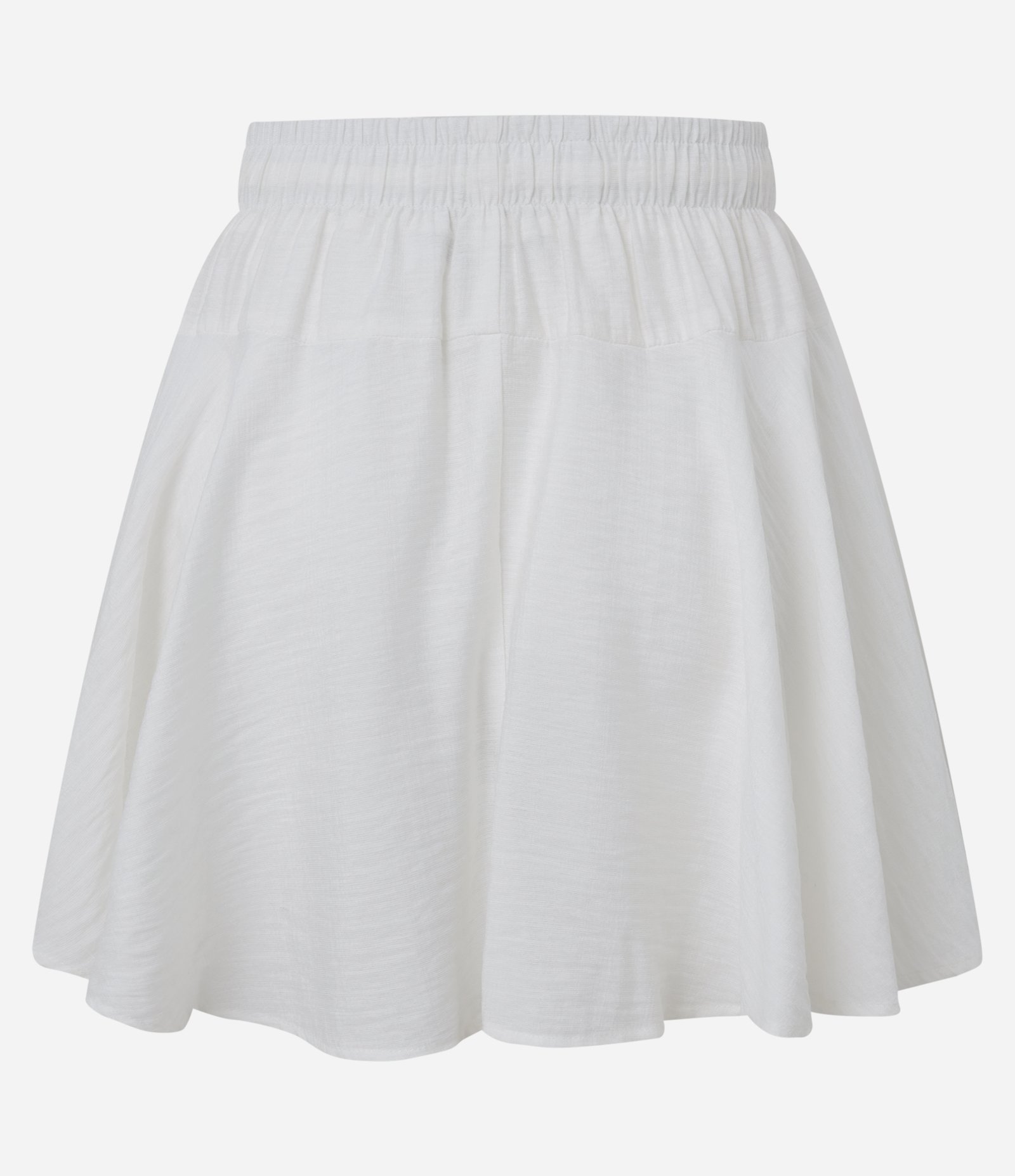 Short Saia Maquinetado em Viscose com Amarração Branco 6