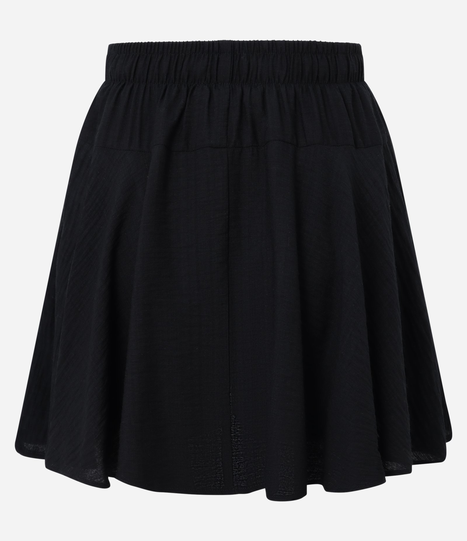 Short Saia Maquinetado em Viscose com Amarração Preto 7