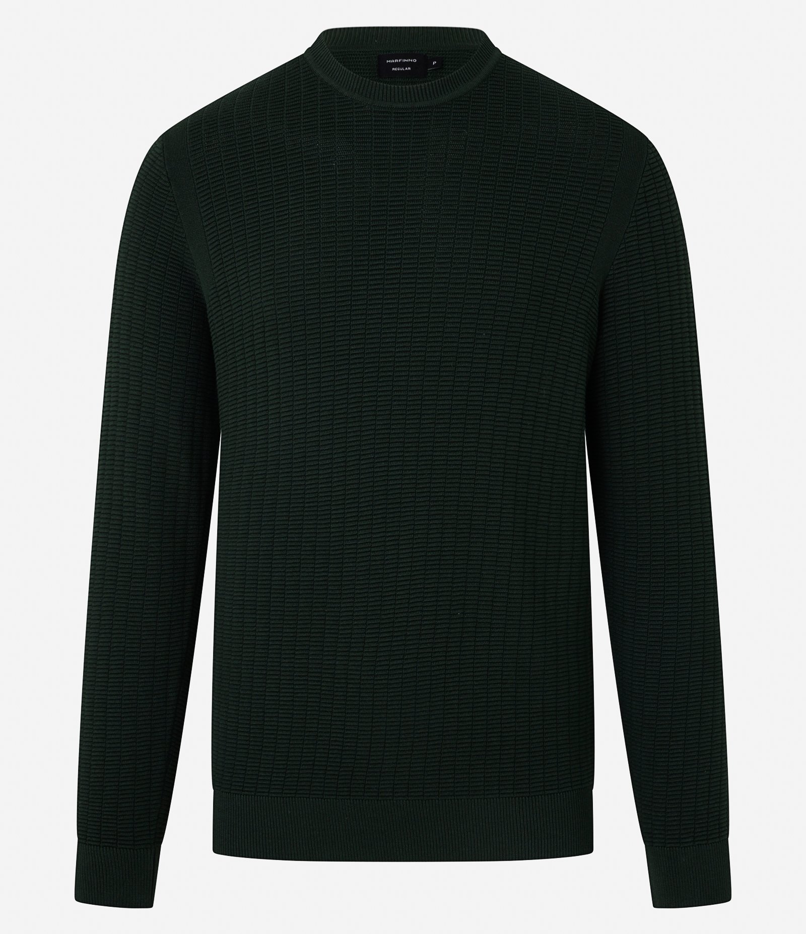 Suéter em Malha com Textura Xadrez Grid Verde Escuro 7