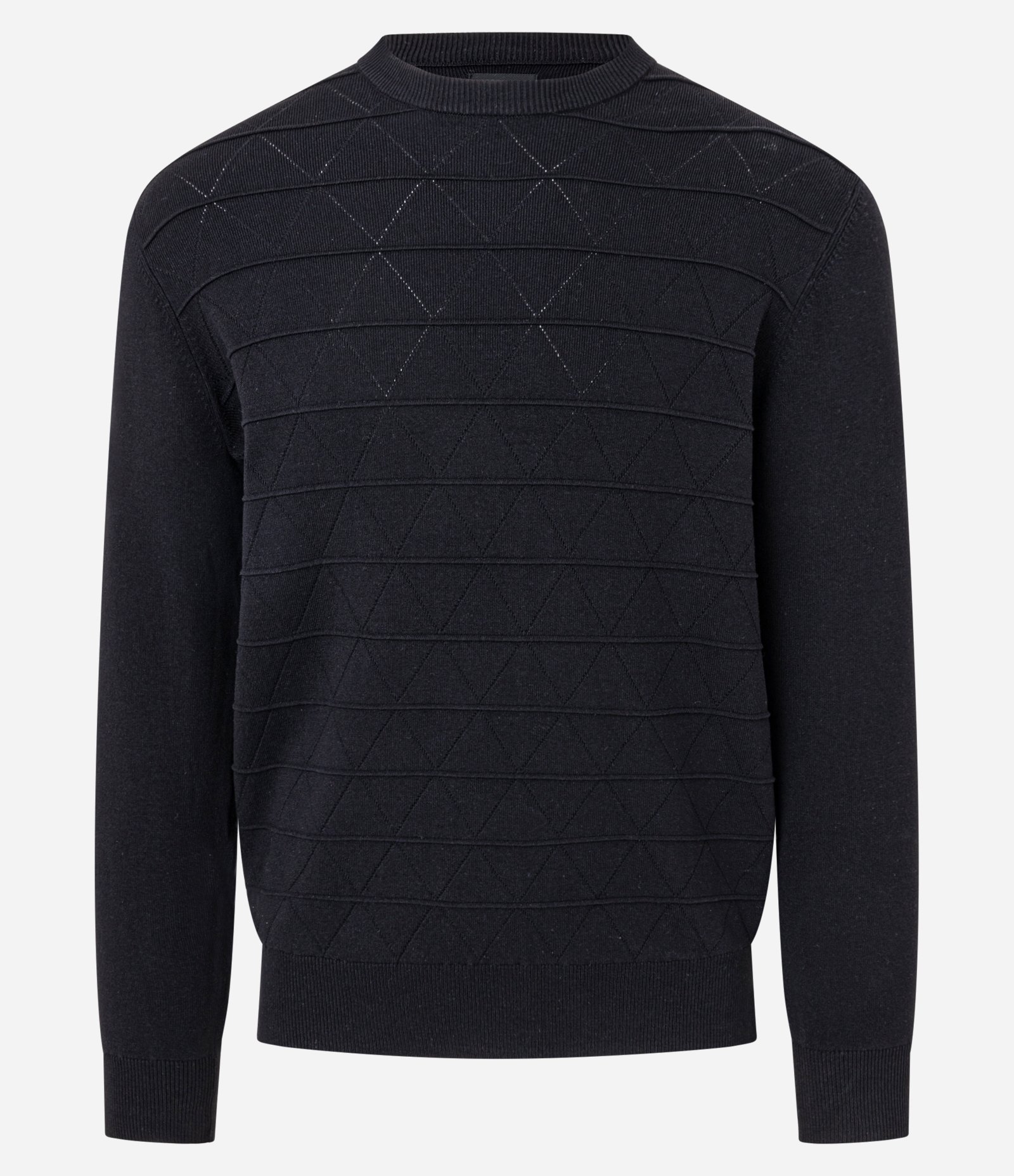 Suéter Regular em Tricô com Gola Redonda Preto 5