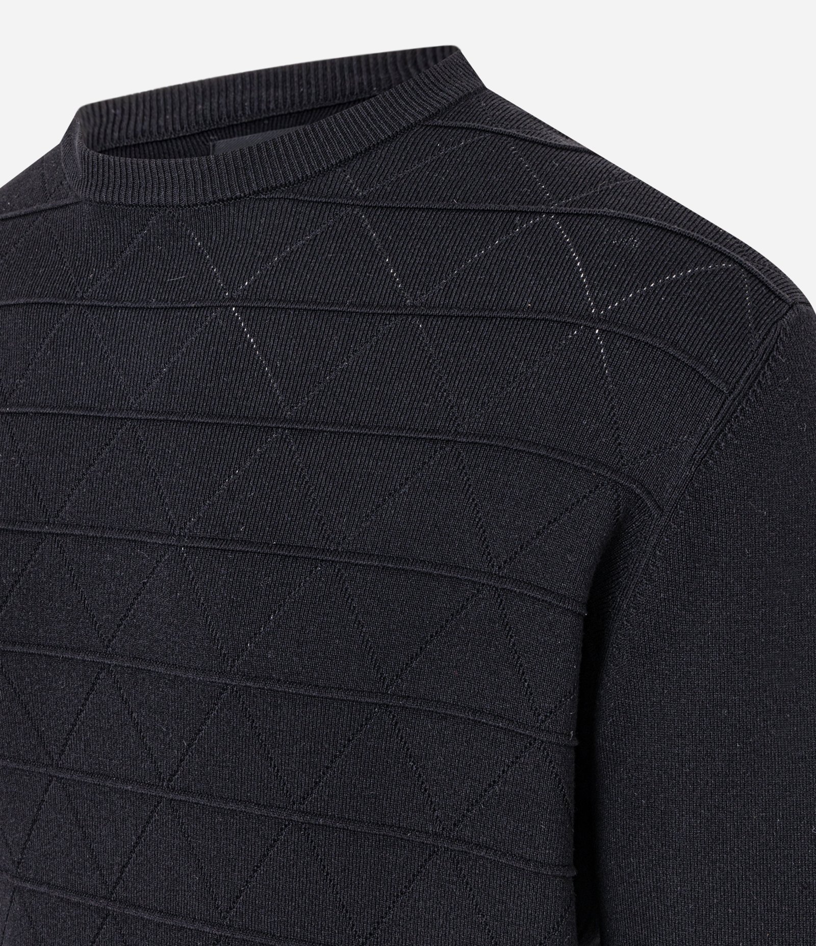 Suéter Regular em Tricô com Gola Redonda Preto 6