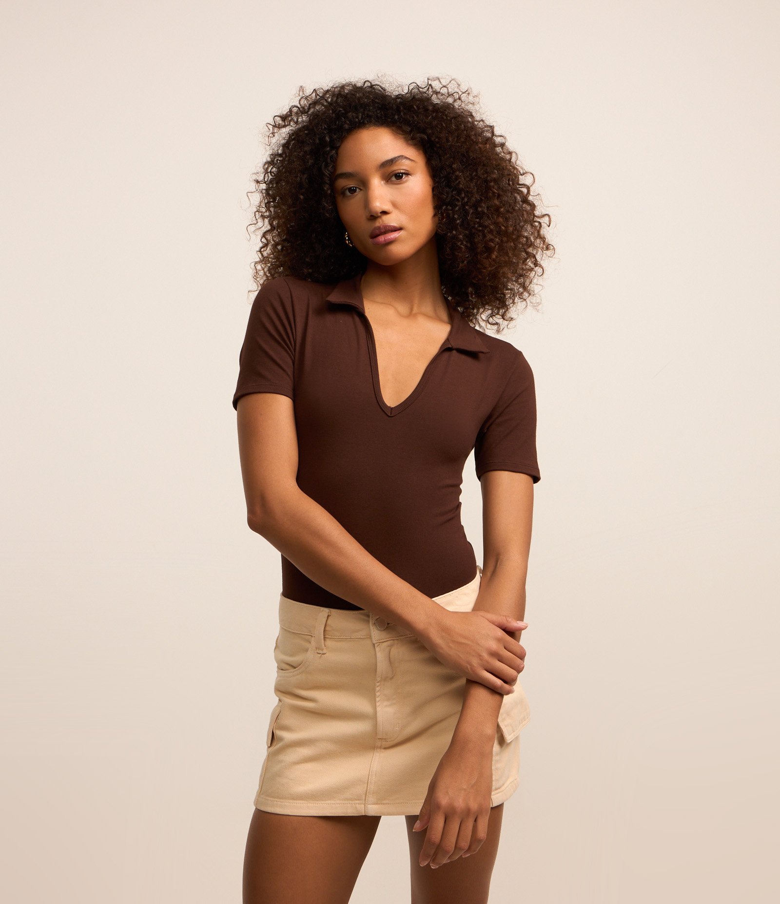 Body em Ribana com Gola Polo e Manga Curta 1