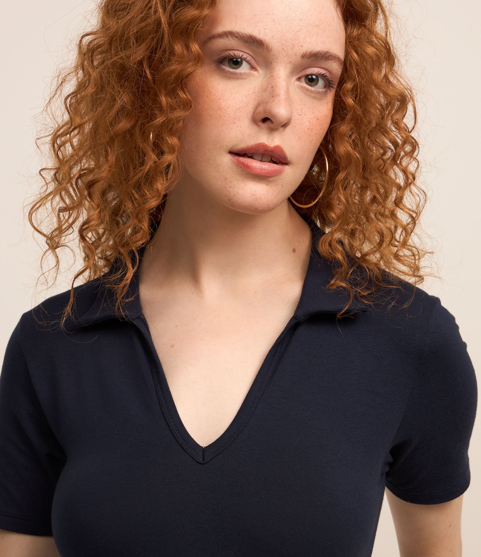 Body em Ribana com Gola Polo e Manga Curta Azul Marinho 5