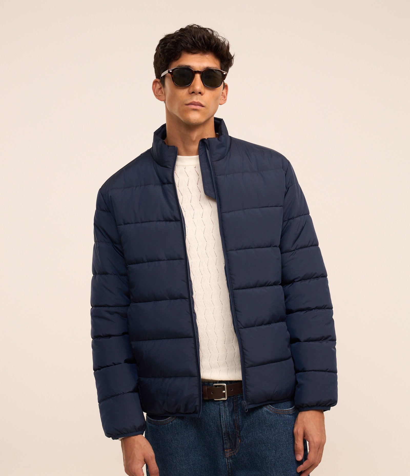 Jaqueta em Microfibra com Zíper Azul 1