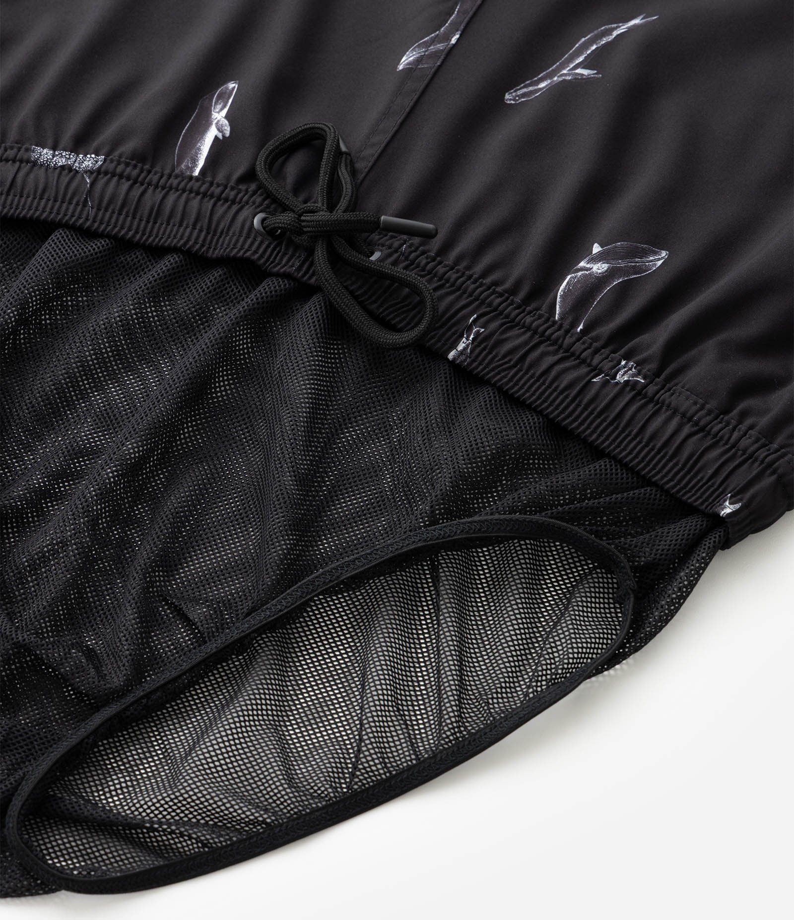 Bermuda de Banho em Microfibra com Estampa Mini Baleias Preto 9