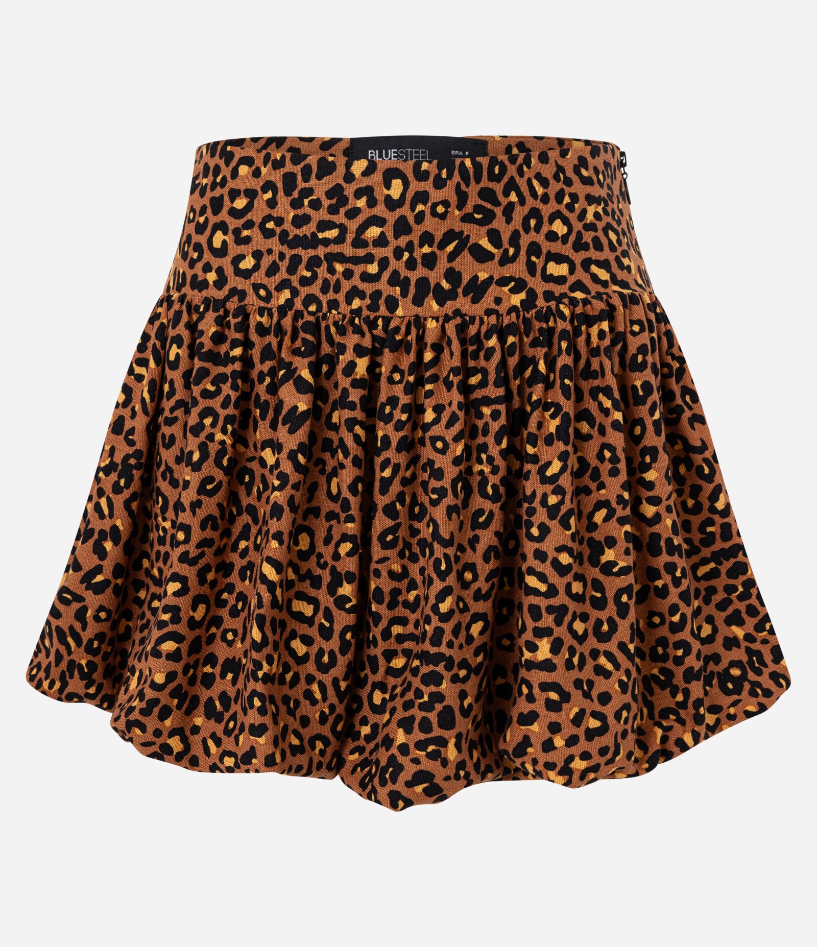 Saia Balonê em Viscolinho com Estampa Animal Print Marrom 5