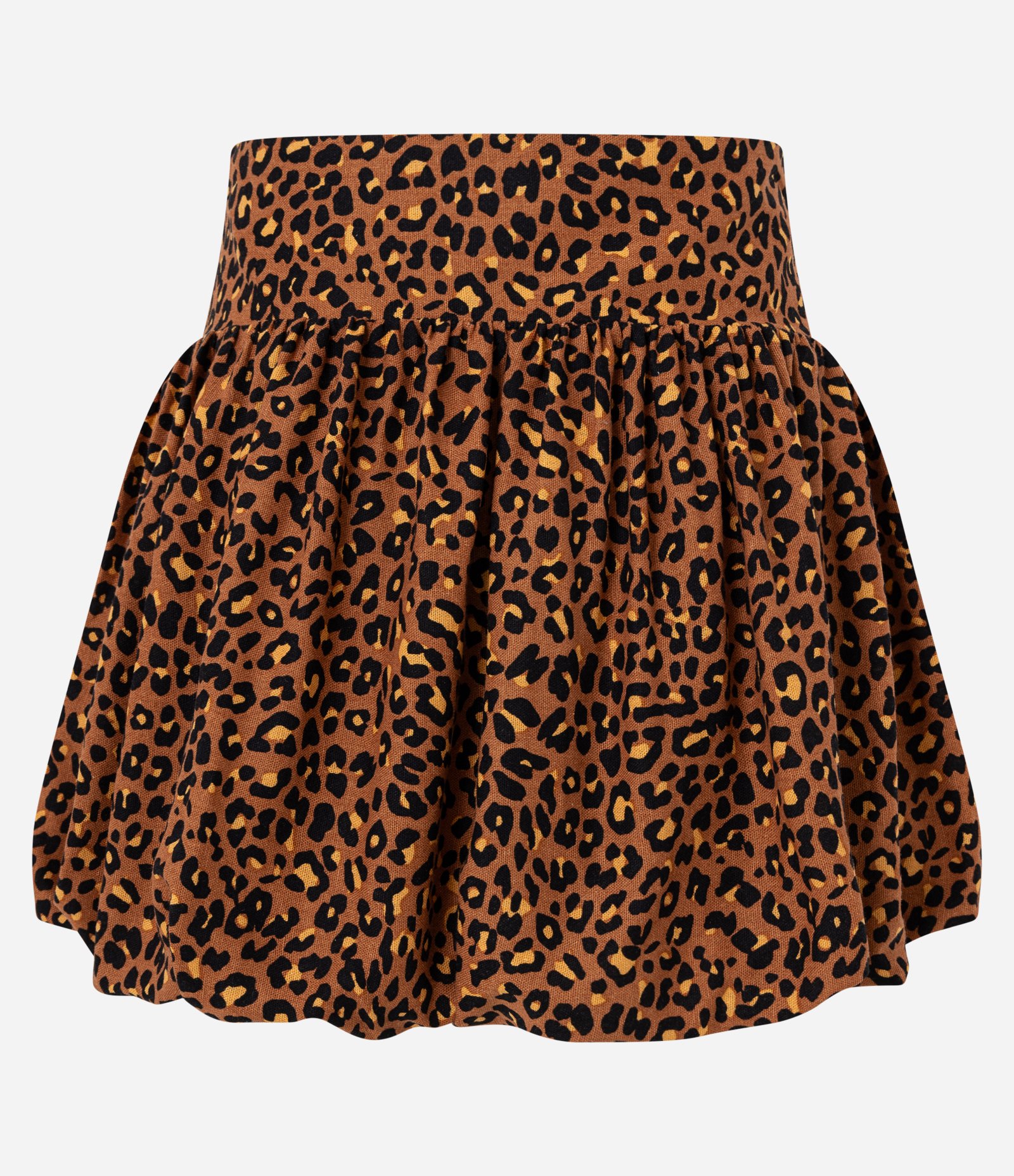 Saia Balonê em Viscolinho com Estampa Animal Print Marrom 6