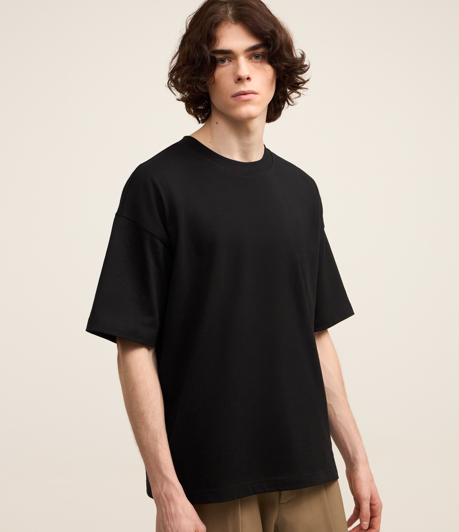 Camiseta Básica Oversized em Algodão Preto 1