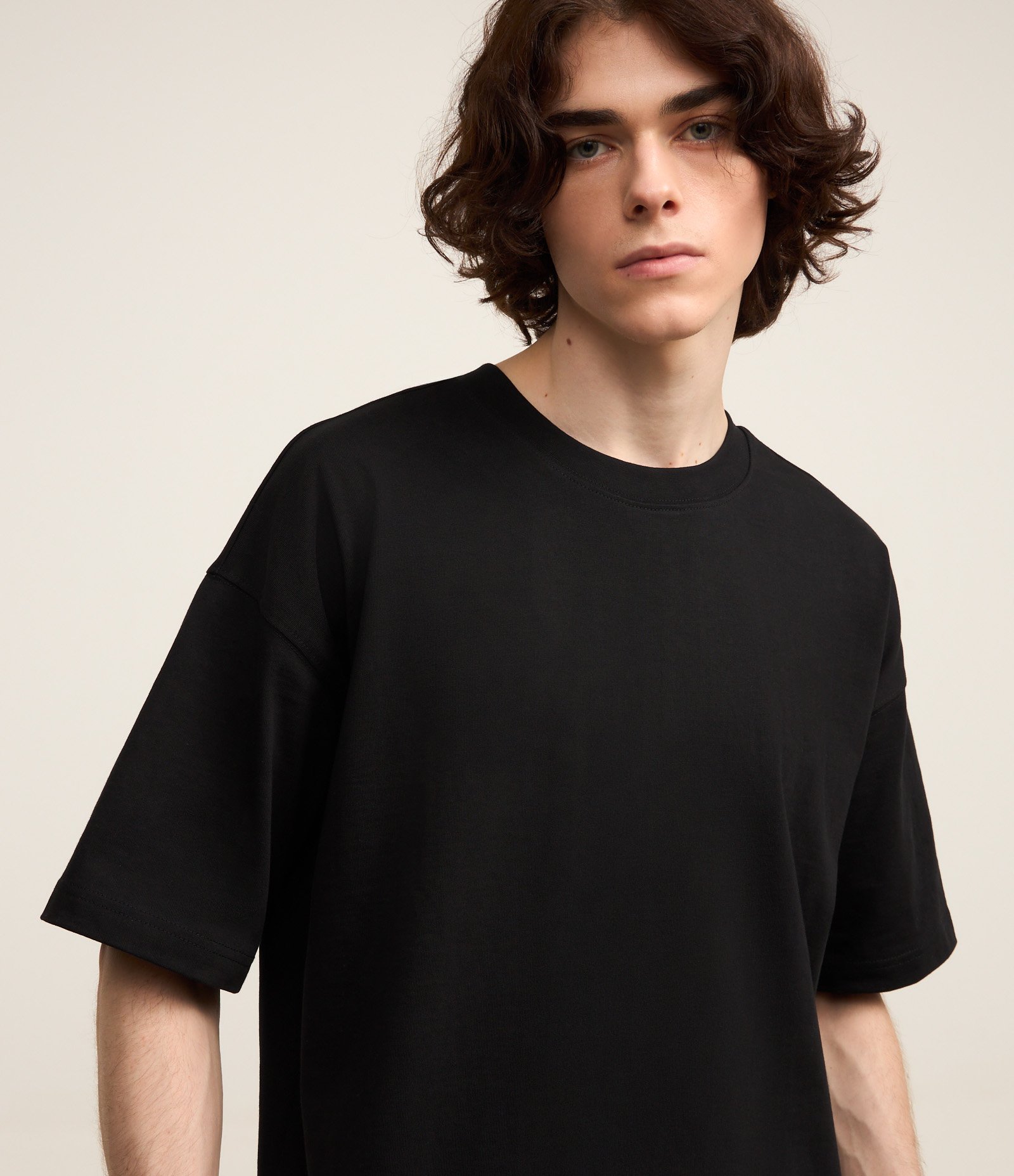 Camiseta Básica Oversized em Algodão Preto 3