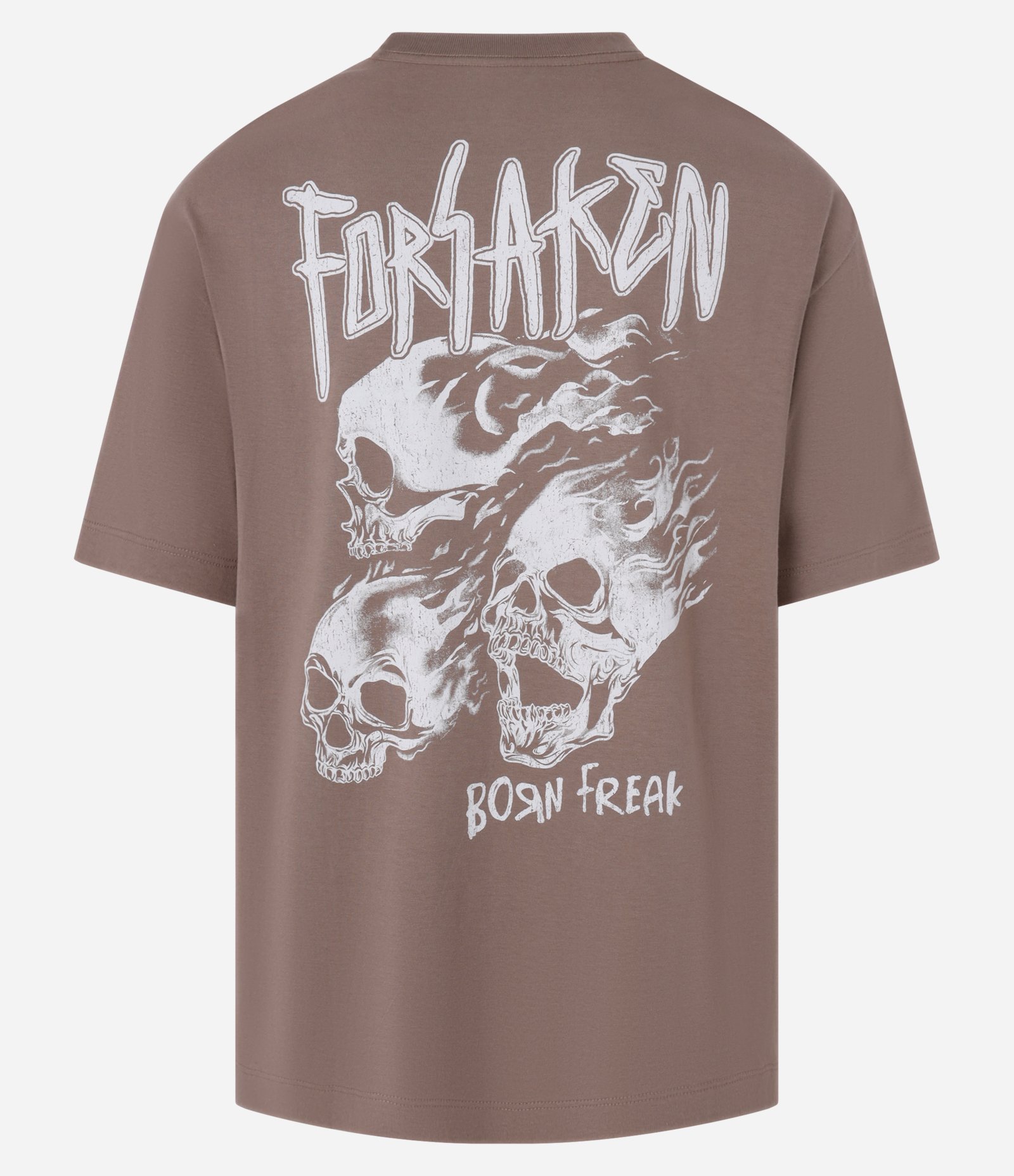 Camiseta Relaxed em Malhão Estonado com Estampa Forsaken Born Freak Marrom 7