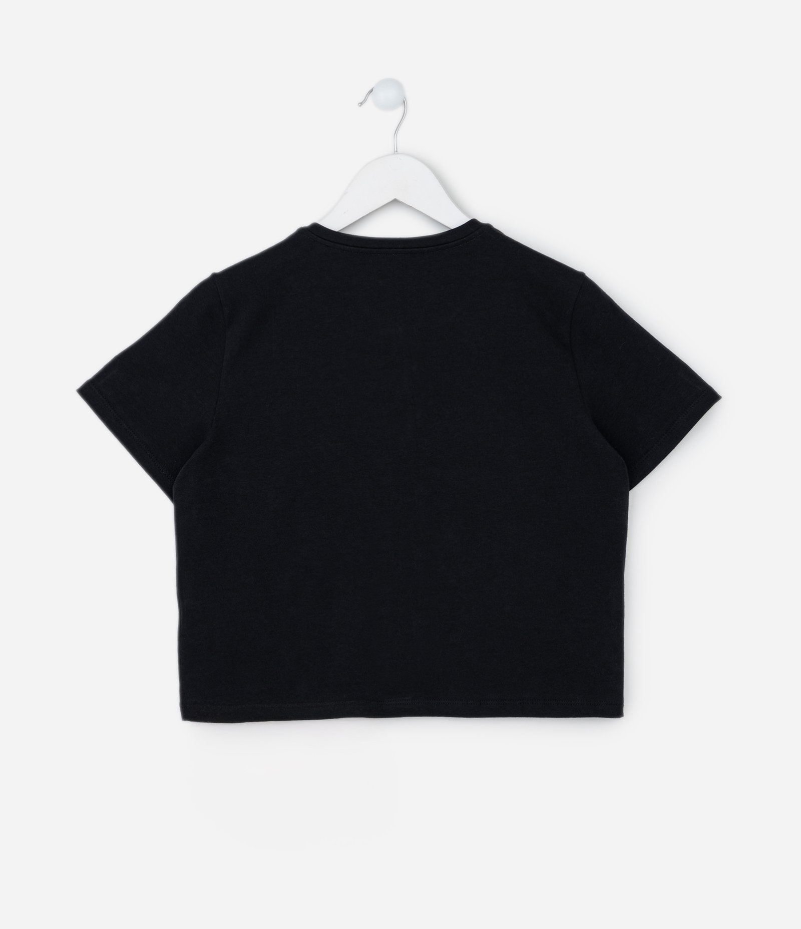 Blusa Curta Infantil com Bordado em Paetês - Tam 5 a 14 Anos Preto 2