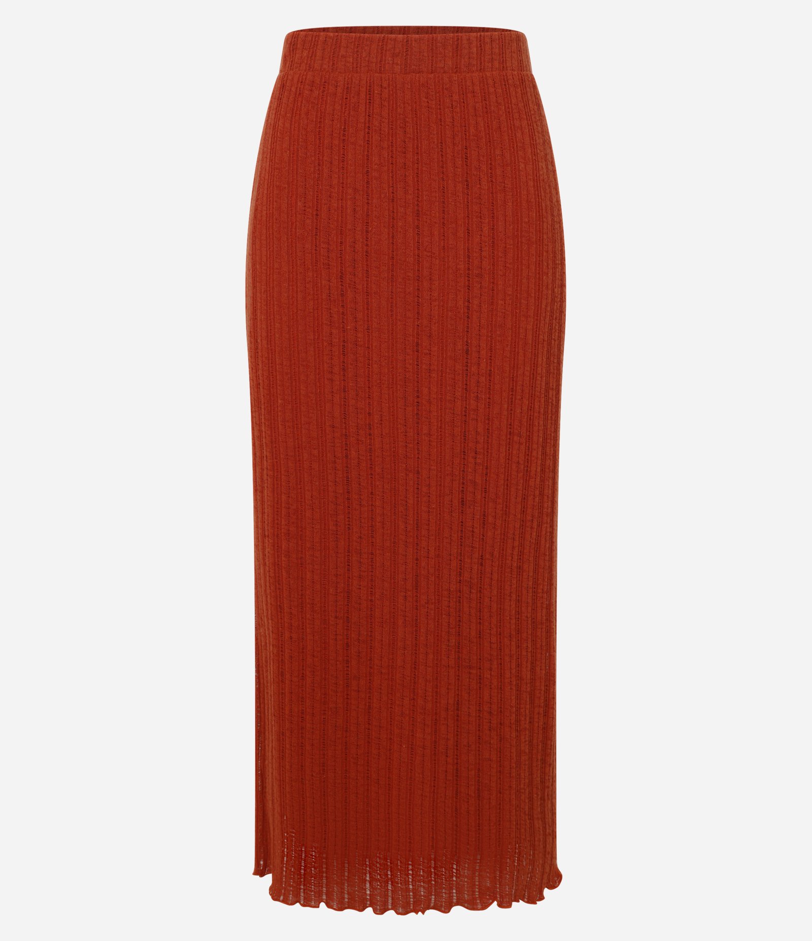 Saia Longa com Linho e Textura Canelada com Vazados Laranja 5