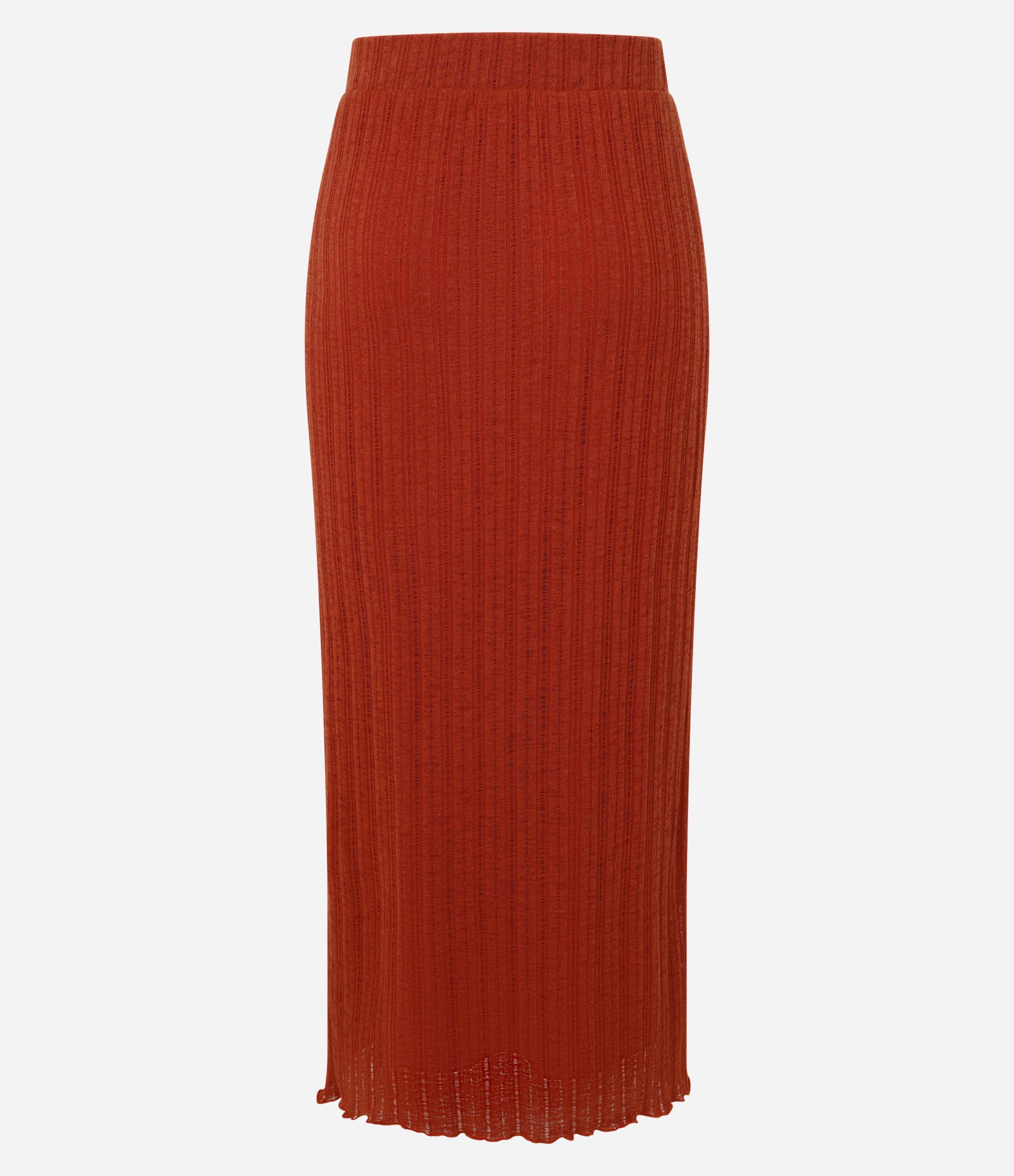 Saia Longa com Linho e Textura Canelada com Vazados Laranja 7