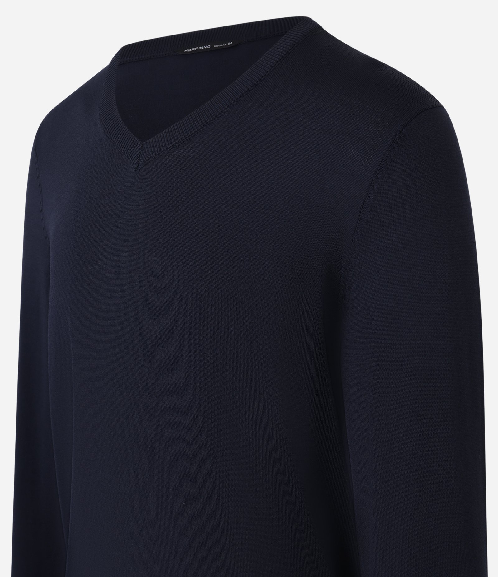 Suéter Básico em Viscose com Gola V Azul 6