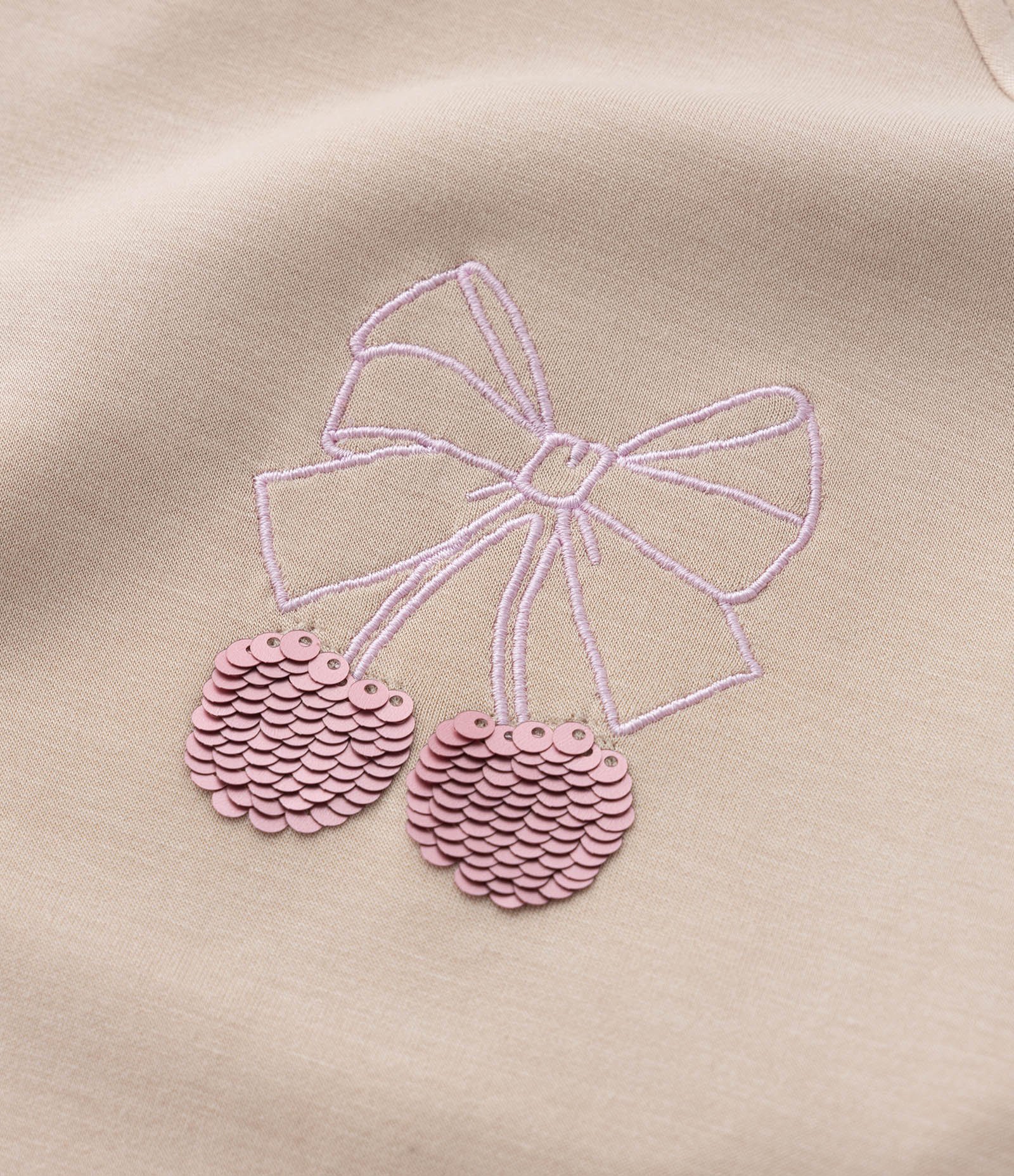 Casaco Infantil em Modal com Bordado em Paetês - Tam 5 a 14 Anos Bege 5