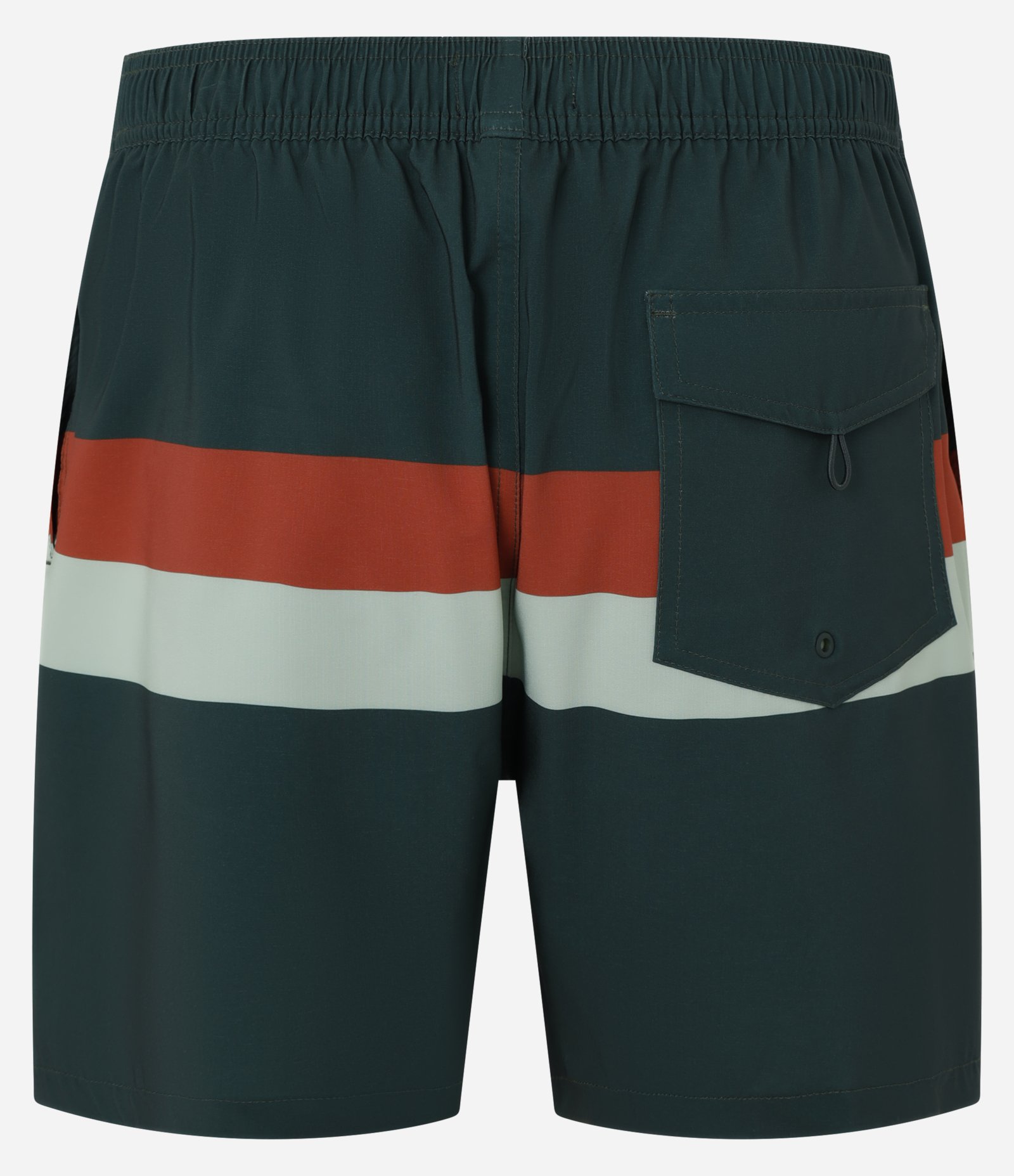 Bermuda de Banho em Ripstop com Blocos de Cor e Amarração Verde/Vermelho/Bege 7