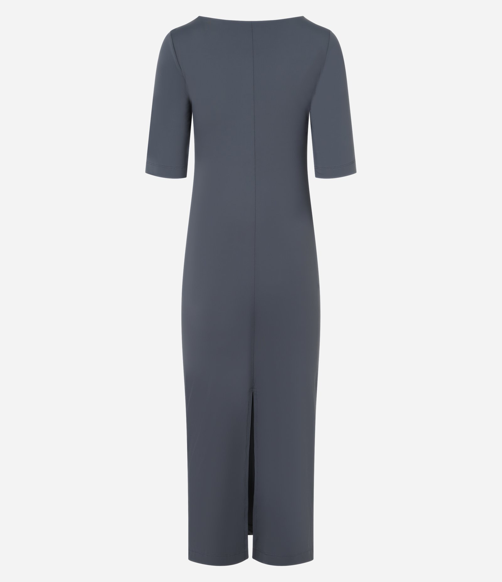 Vestido New Midi em Microfibra com Fenda Cinza 6