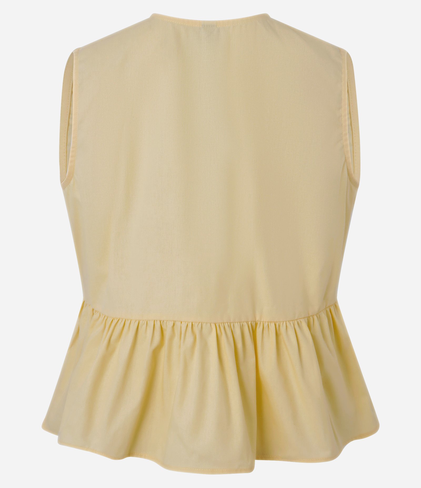 Blusa Peplum em Tricoline com Lacinhos Frontais Amarelo 6