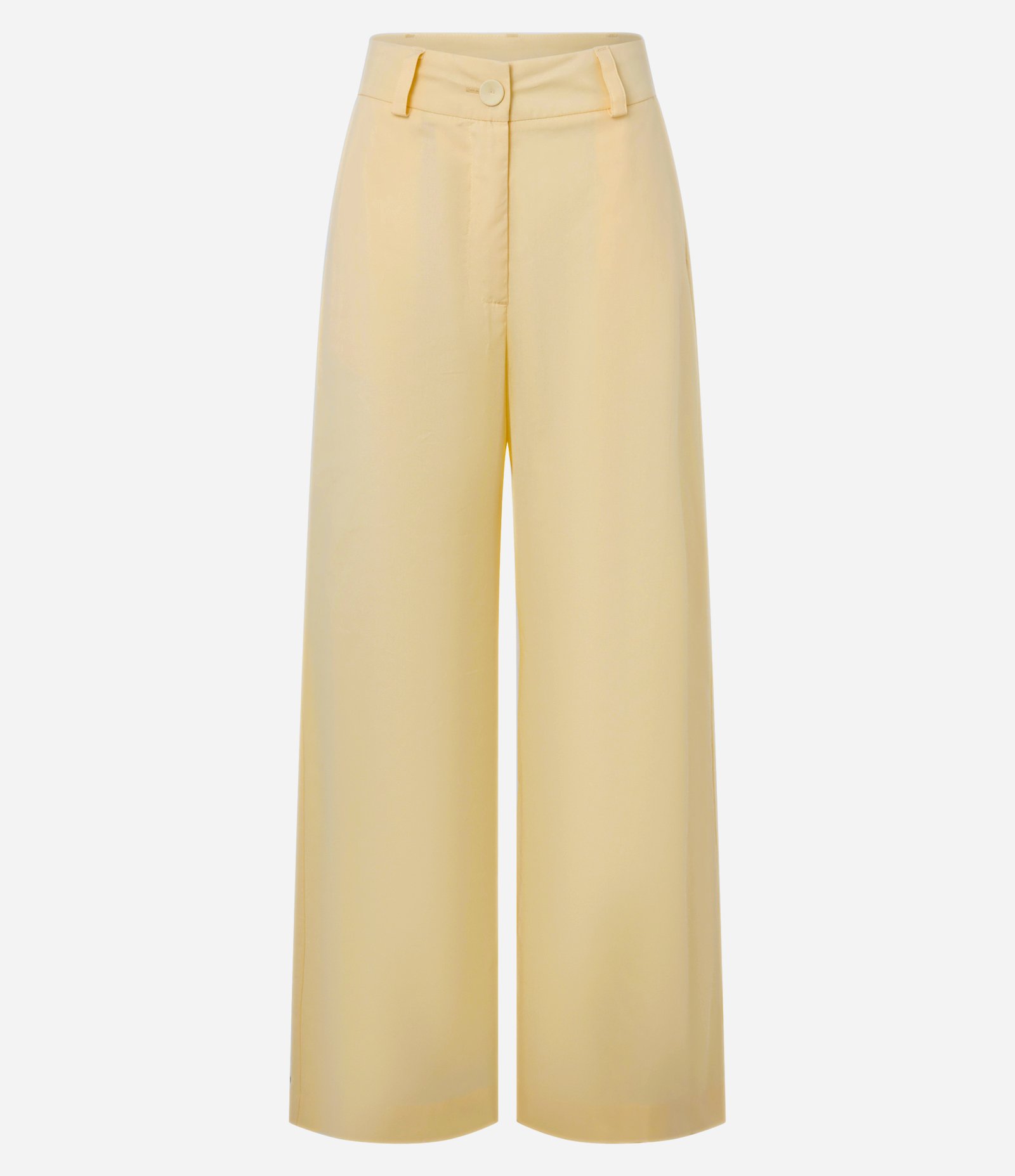 Calça Pantalona Cintura Alta em Tricoline Amarelo 6