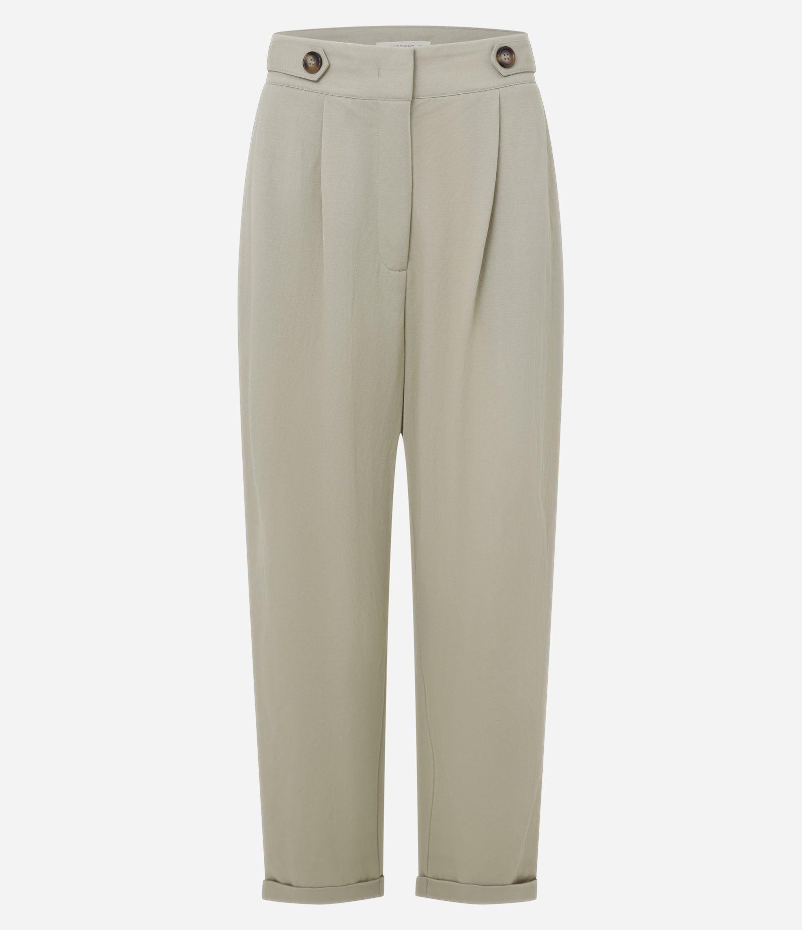 Calça Cenoura Cintura Alta em Piquet com Faixas e Pregas Verde 5