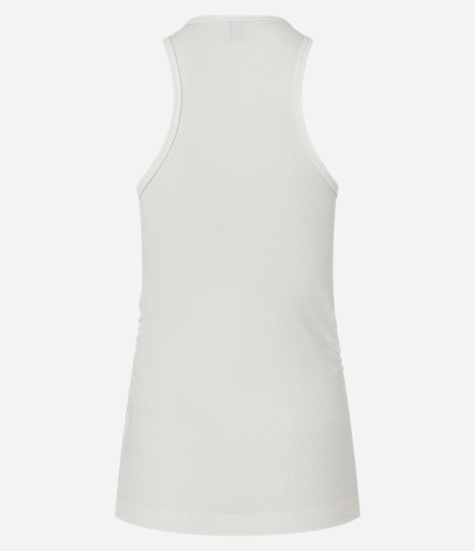 Blusa Regata em Ribana com Drapeado Lateral Branco 6