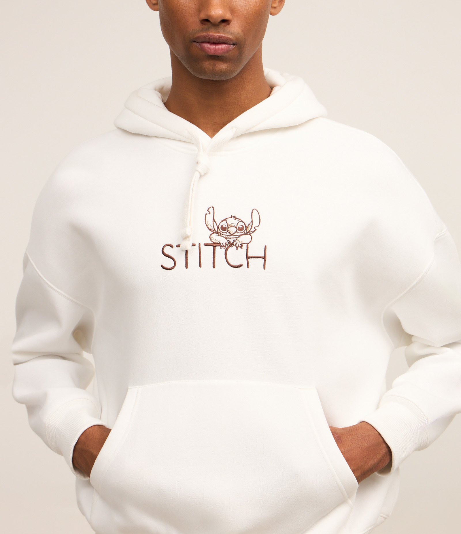 Casaco Boxy em Fleece com Estampa Stitch Branco 5