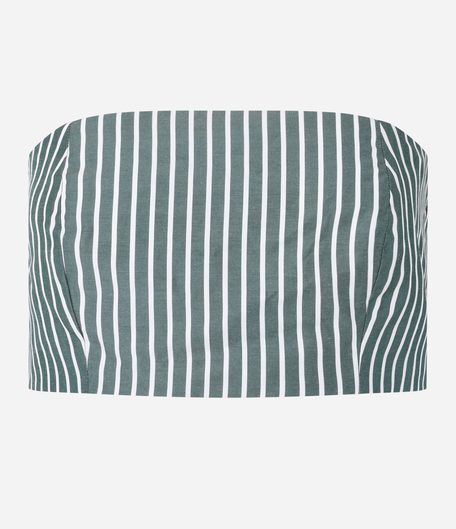 Camisa em Tricoline Listrada com Top Verde 9