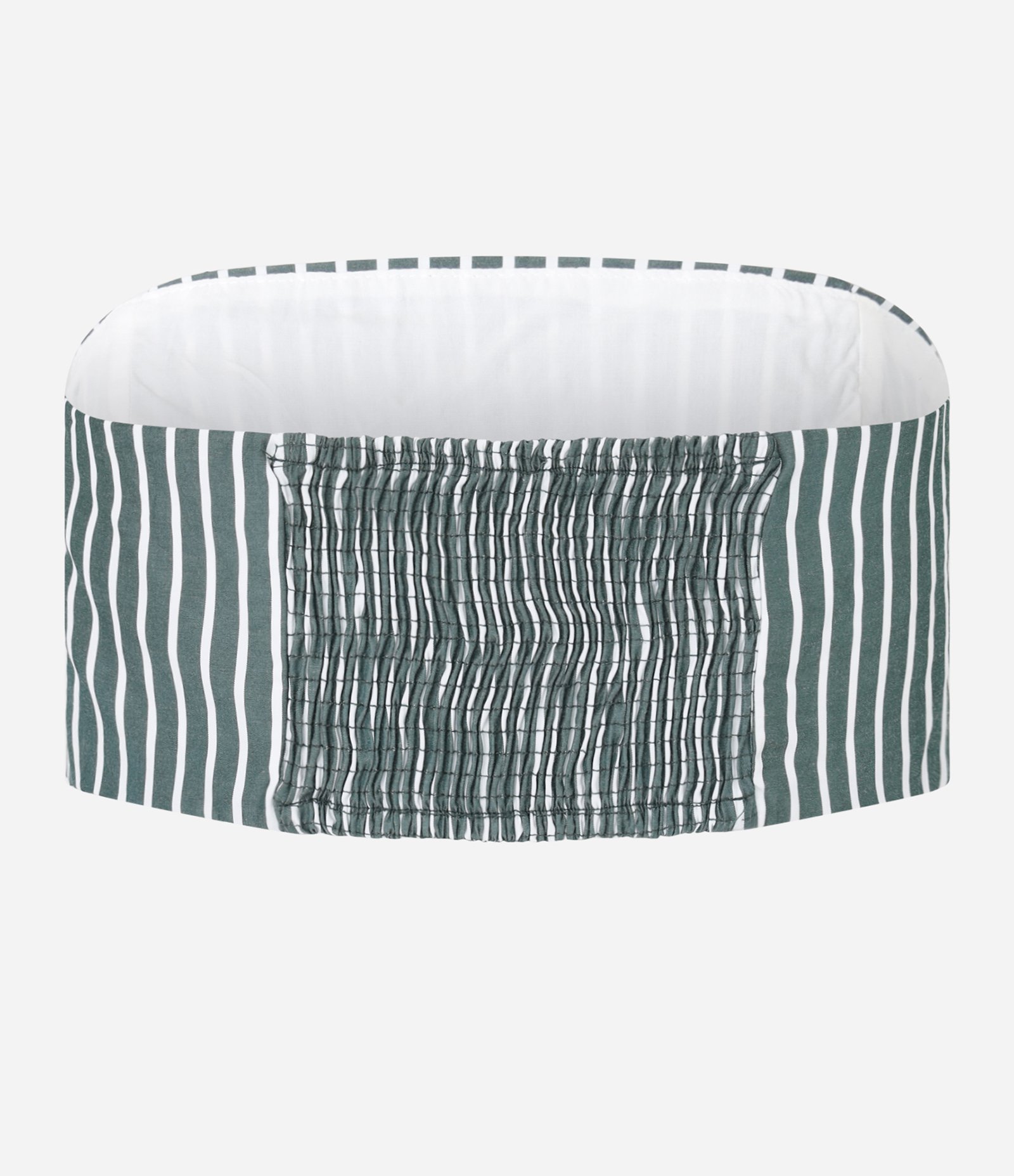 Camisa em Tricoline Listrada com Top Verde 10