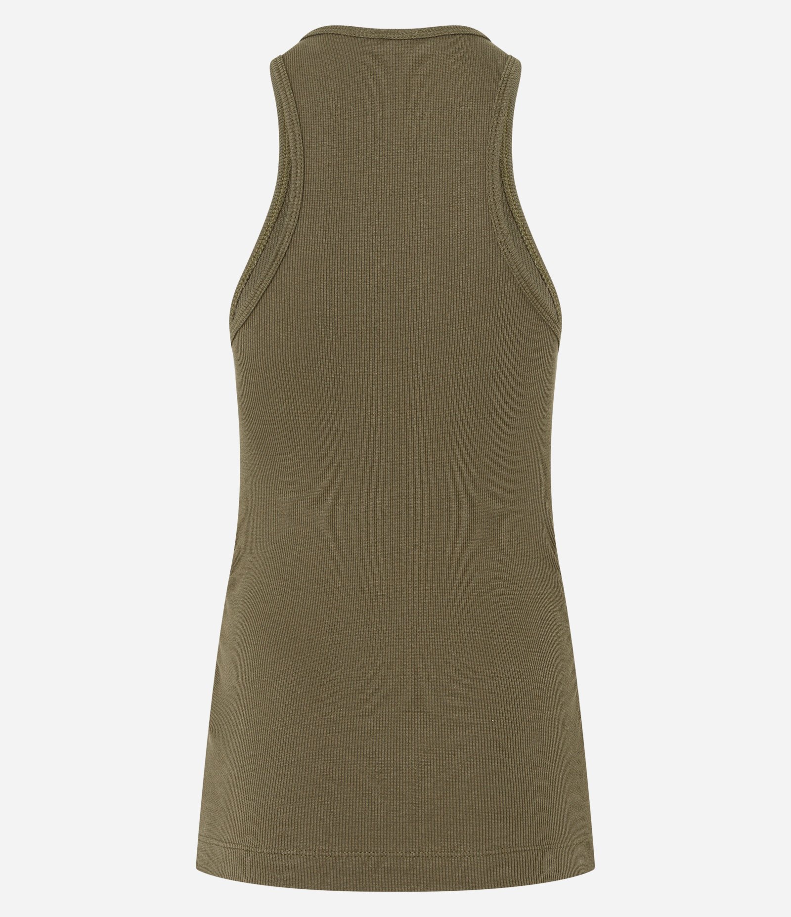 Blusa Regata em Ribana com Drapeado Lateral Marrom 6