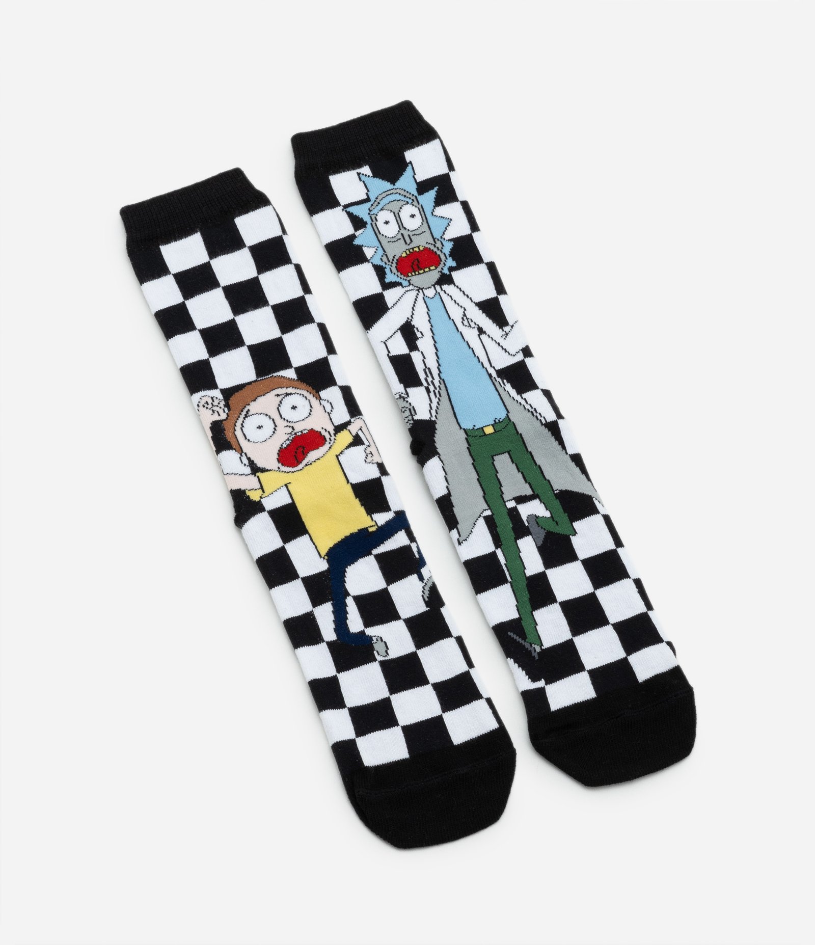 Meia Cano Alto em Algodão com Estampa Rick e Morty Preto/Branco 4