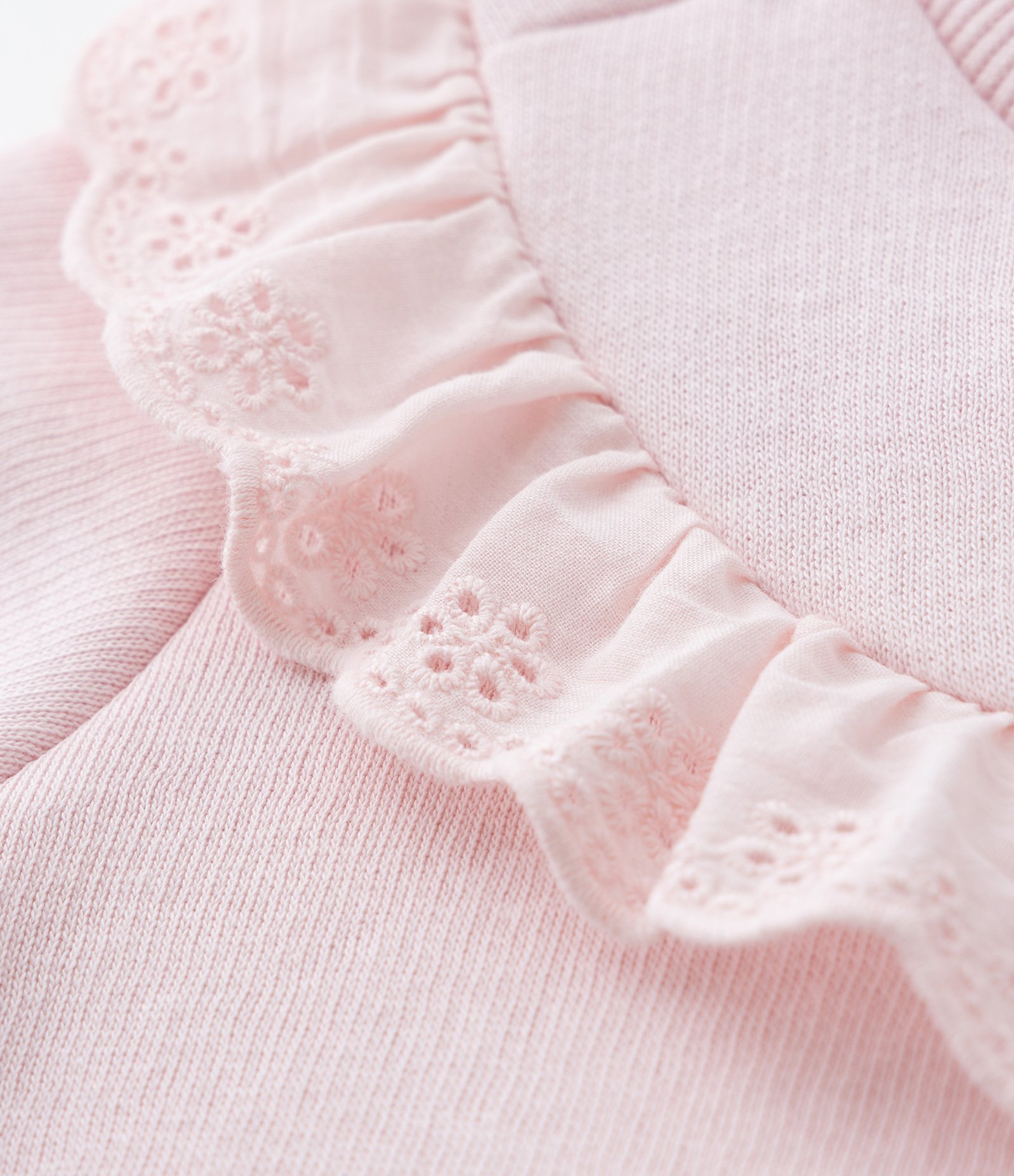 Blusão Infantil Quentinho com Babado Broderie - Tam 0 a 18 meses Rosa 7