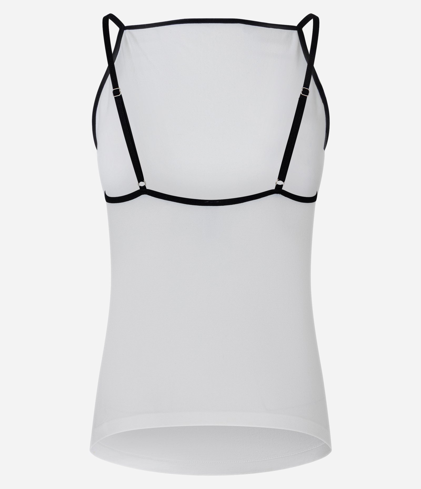 Blusa Seamless com Viés e Alças Contrastantes Branco 5