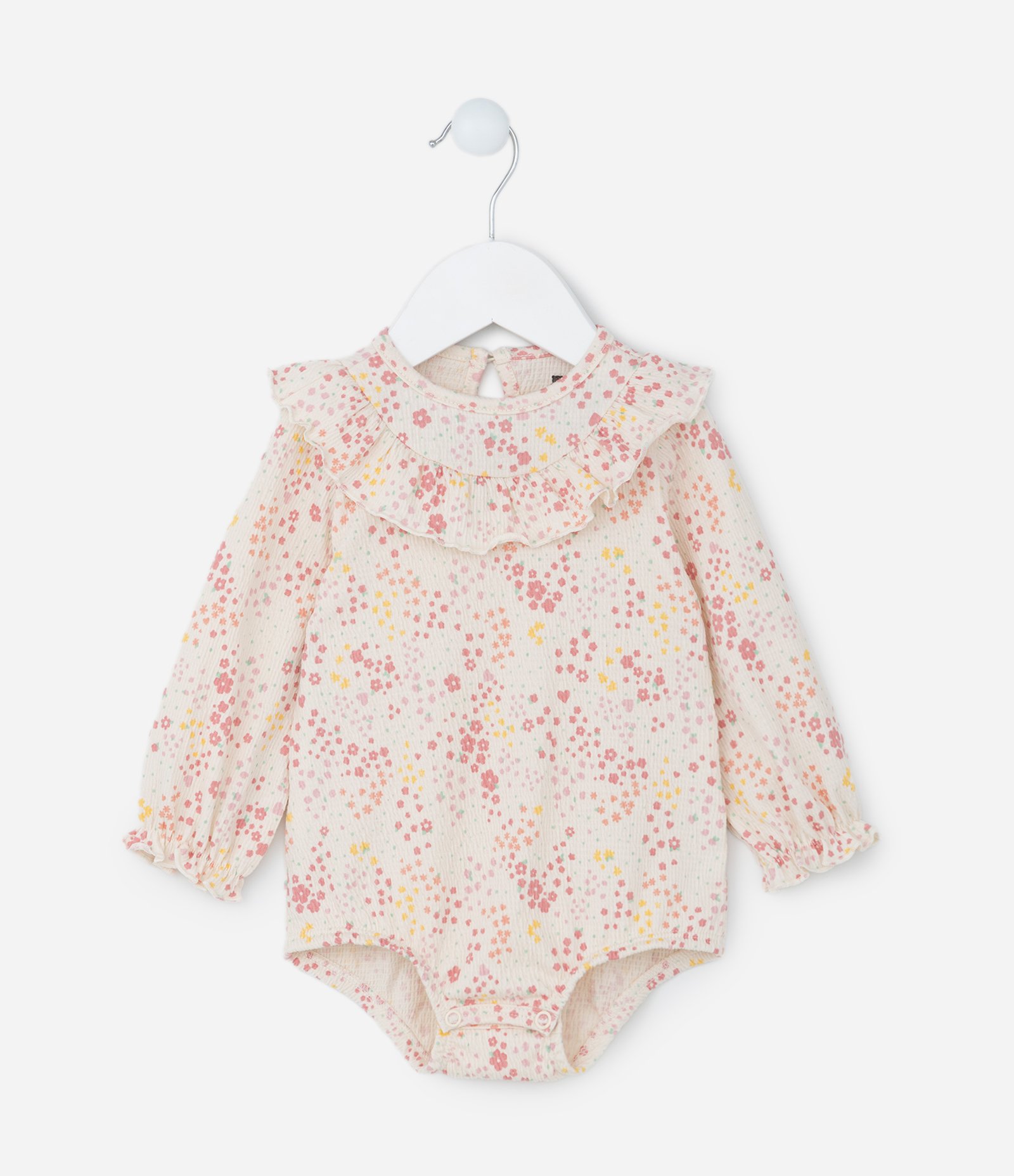 Body Infantil com Textura e Babadinhos - Tam 0 a 18 meses Rosa 1