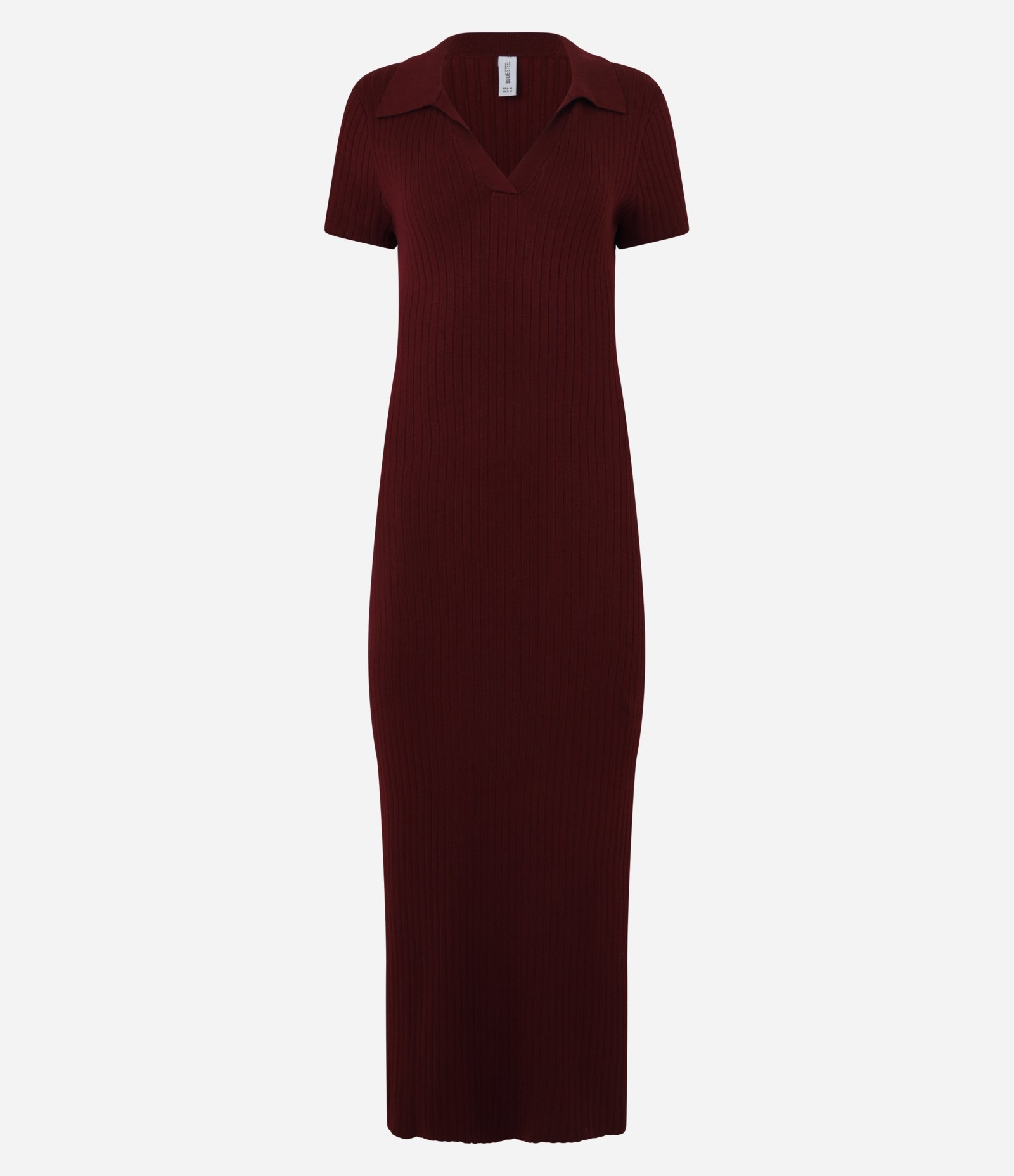 Vestido New Midi em Tricô com Gola Polo Bordô 4