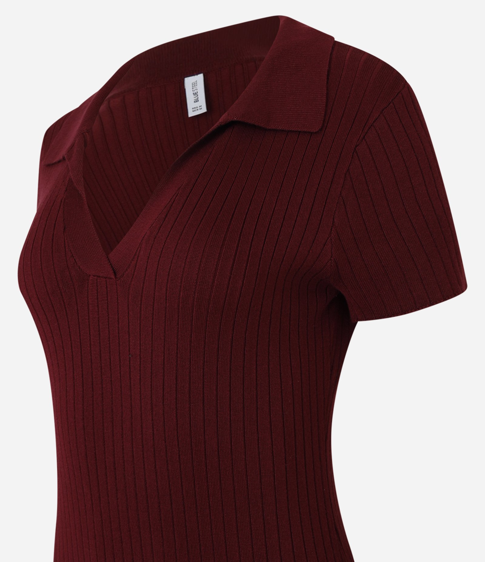 Vestido New Midi em Tricô com Gola Polo Bordô 5