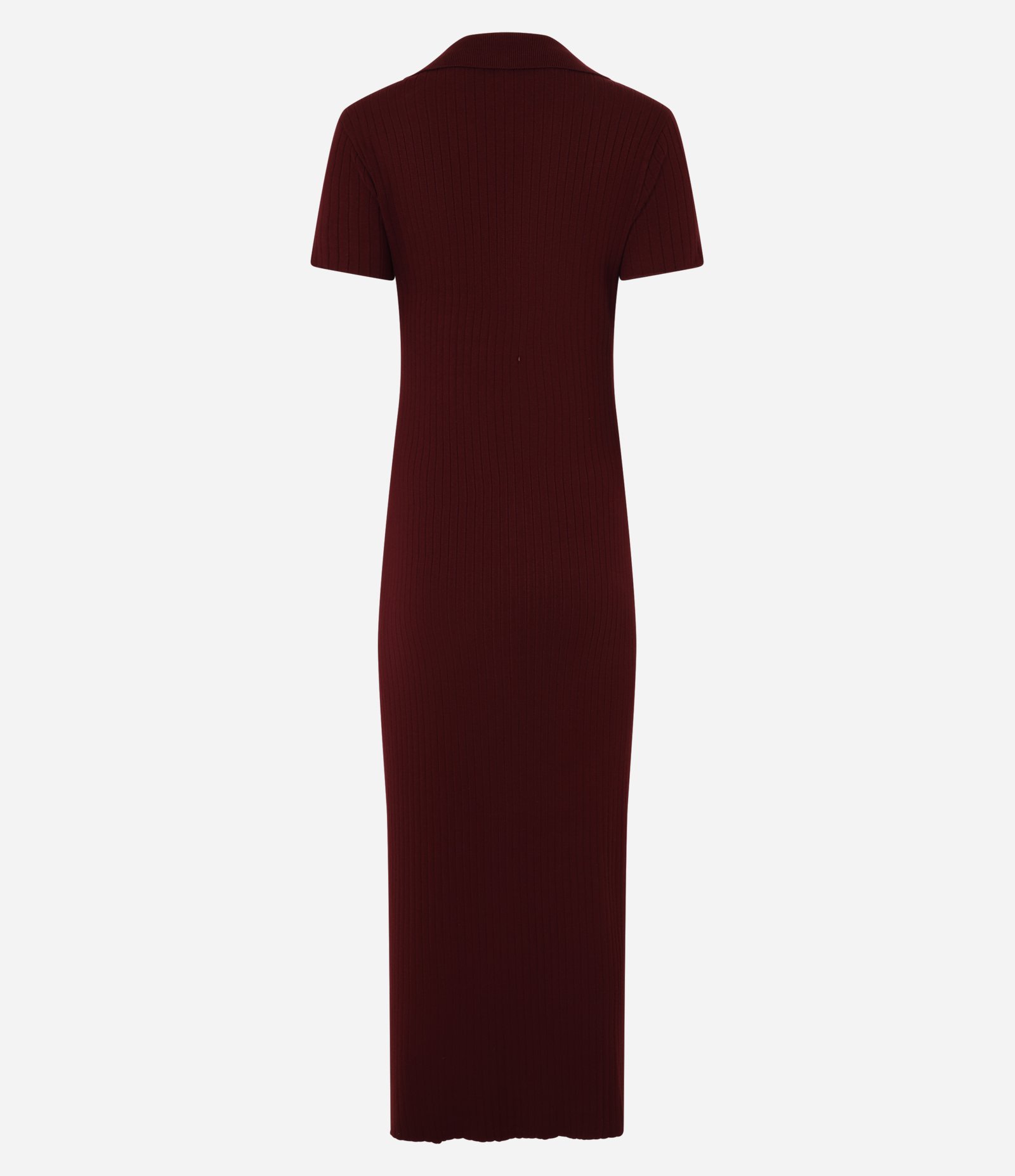 Vestido New Midi em Tricô com Gola Polo Bordô 6