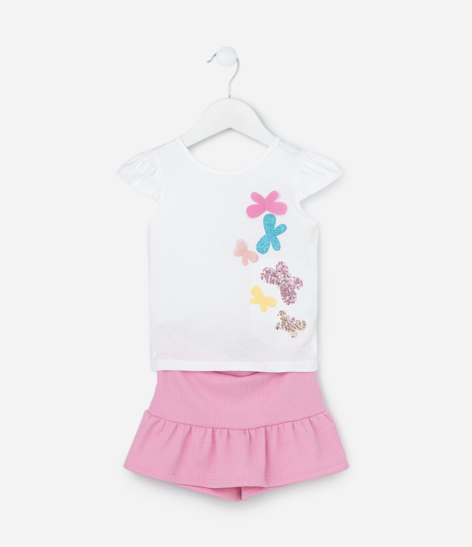 Conjunto Infantil com Bordado Borboletas em Paetês - Tam 1 a 6 Anos Snow White 1