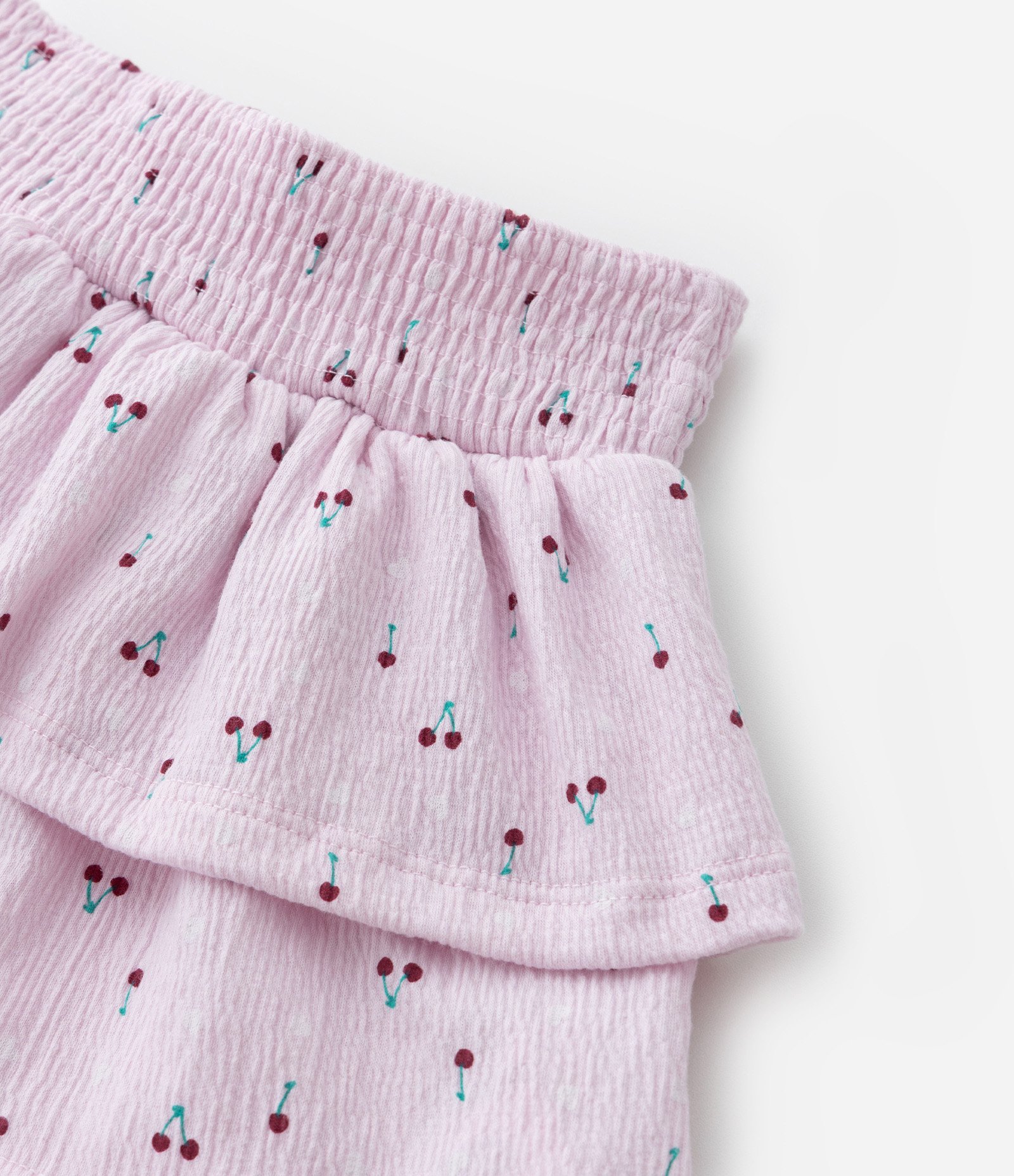 Conjunto Infantil com Estampa Cerejas - Tam 1 a 6 Anos Branco/Rosa 5