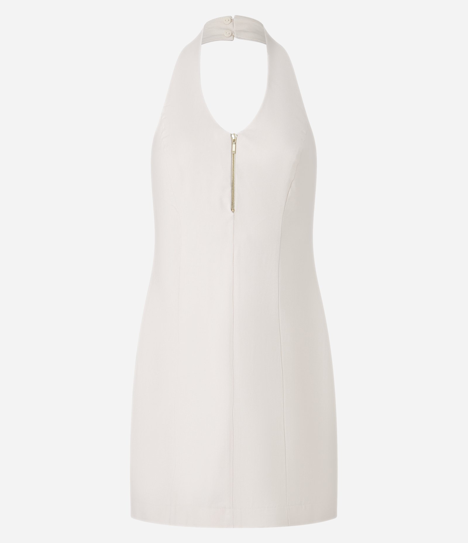 Vestido Frente Única em Alfaiataria com Zíper Off White 5