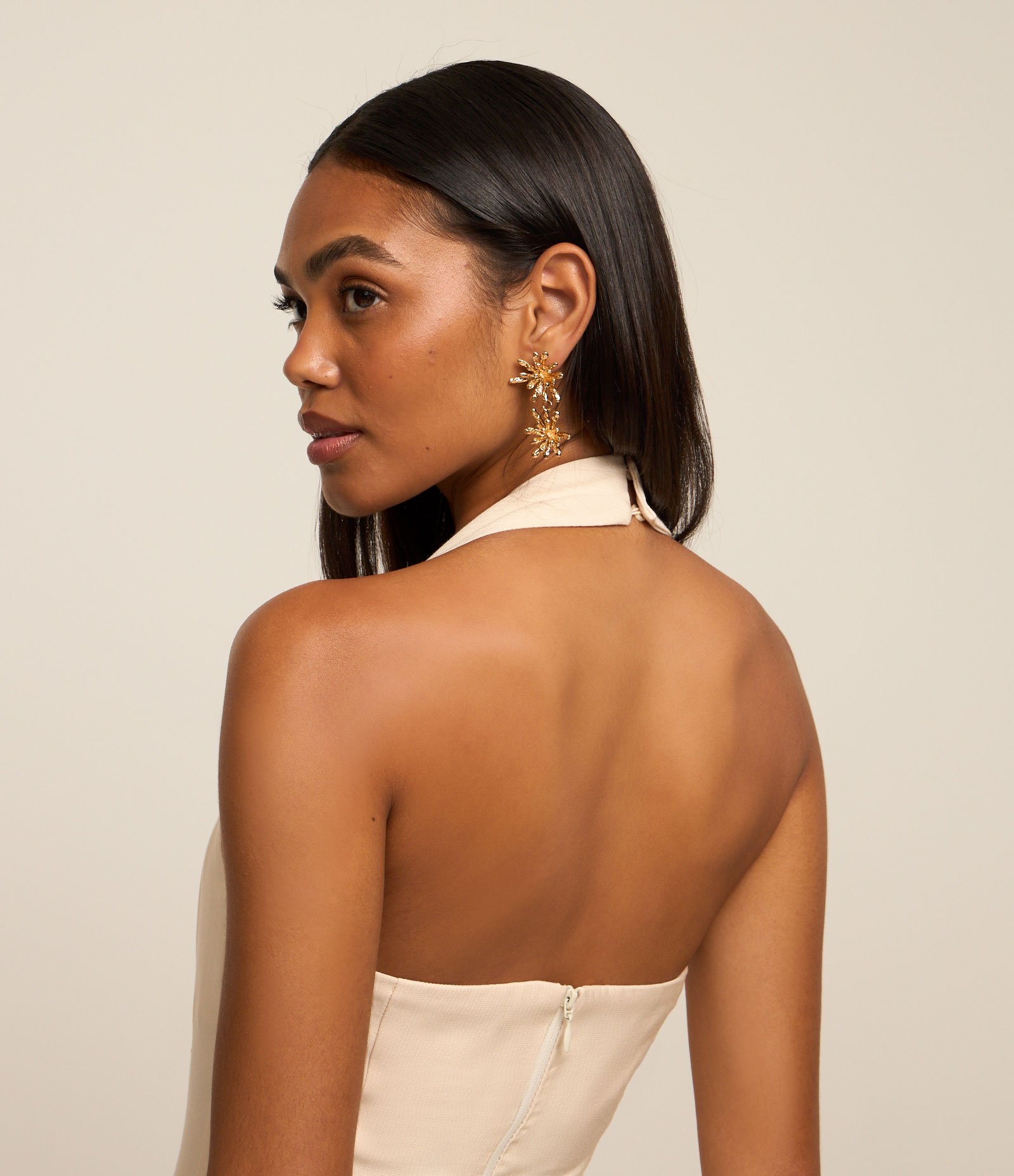 Vestido Frente Única em Alfaiataria com Zíper Off White 3