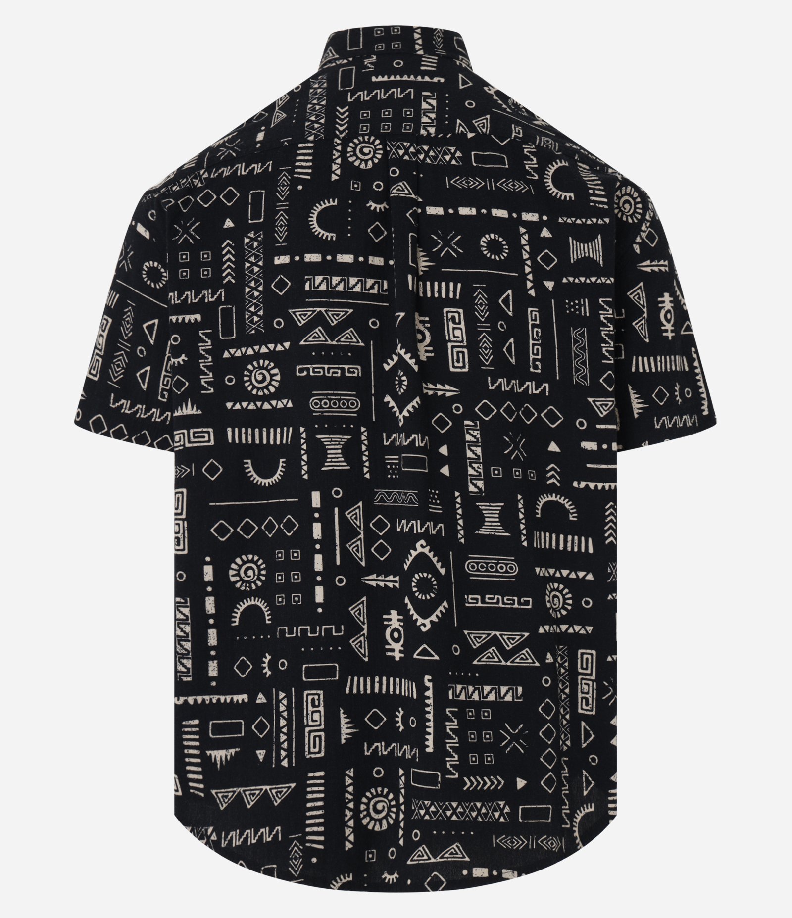 Camisa Relaxed em Algodão Texturizada com Estampa Rustica Preto/Branco 6